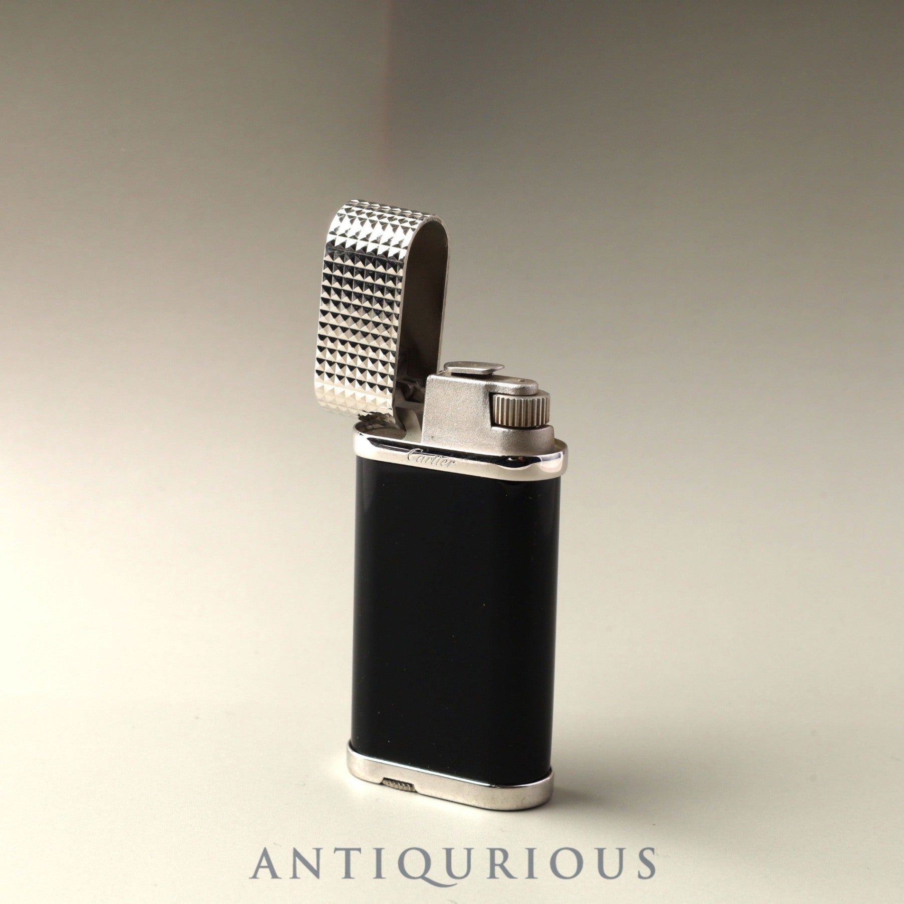 Cartier Lighter CA120137 Briquette Pasha de Cartier Black lacquer x platinum finish Box