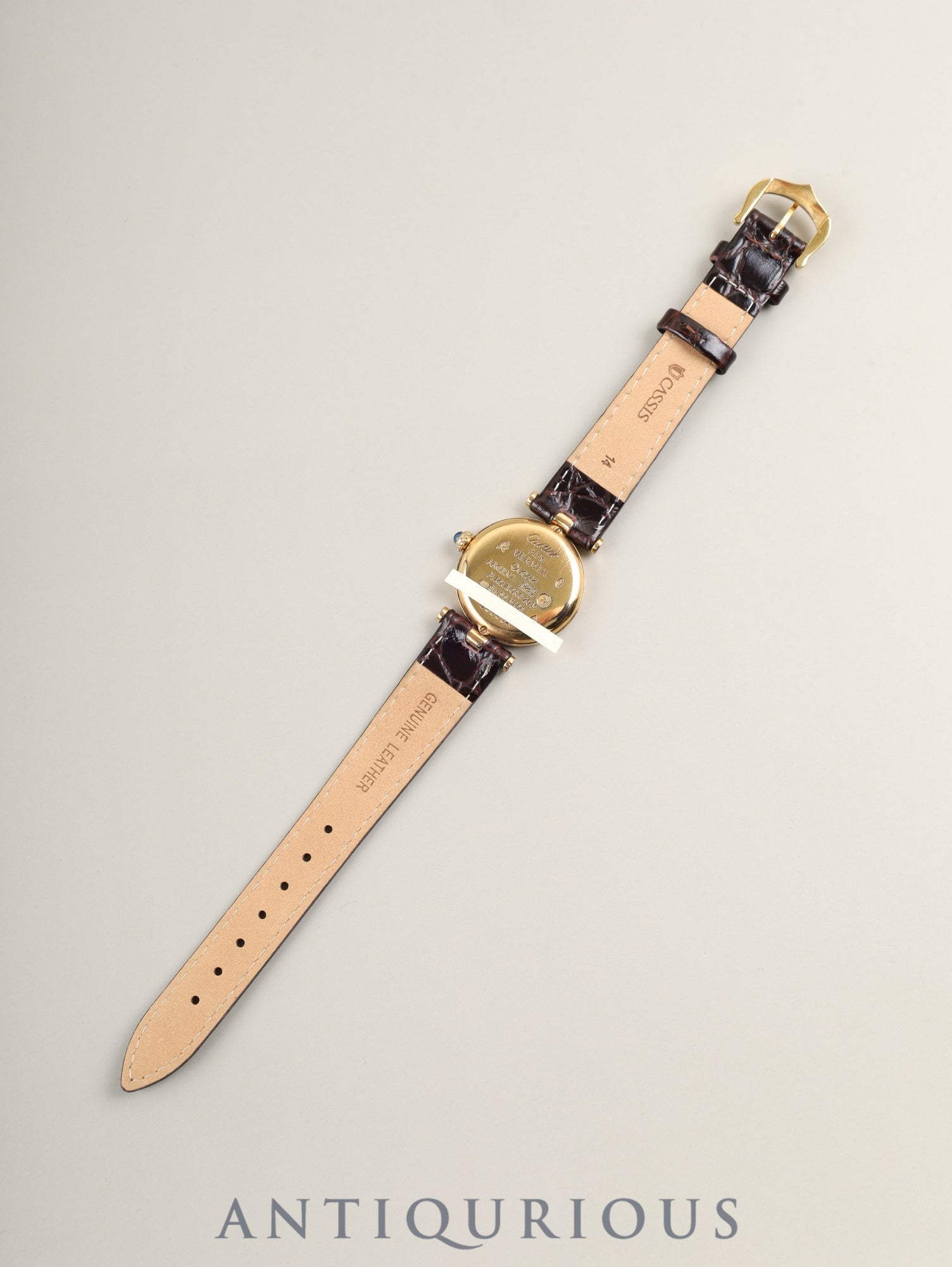 カルティエ マスト ヴァンドーム VLC SM 590004 クォーツ Cal.90 SV925 革 純正尾錠(GP) フロントトリニティ文字盤 オーバーホール済み