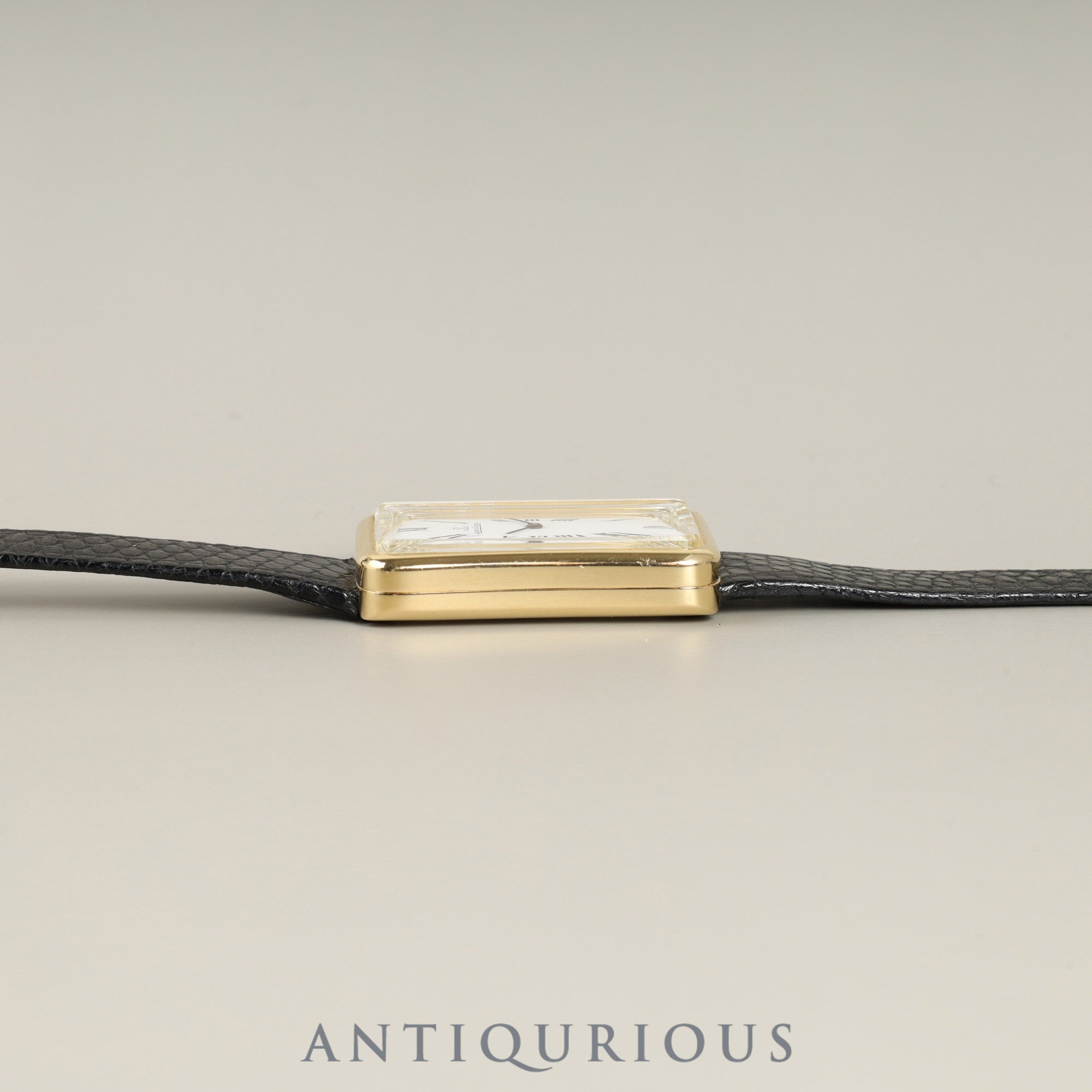 Jaeger-LeCoultre Rectangular 6011 Manual winding YG Leather Genuine buckle (GP) White Roman dial Overhauled