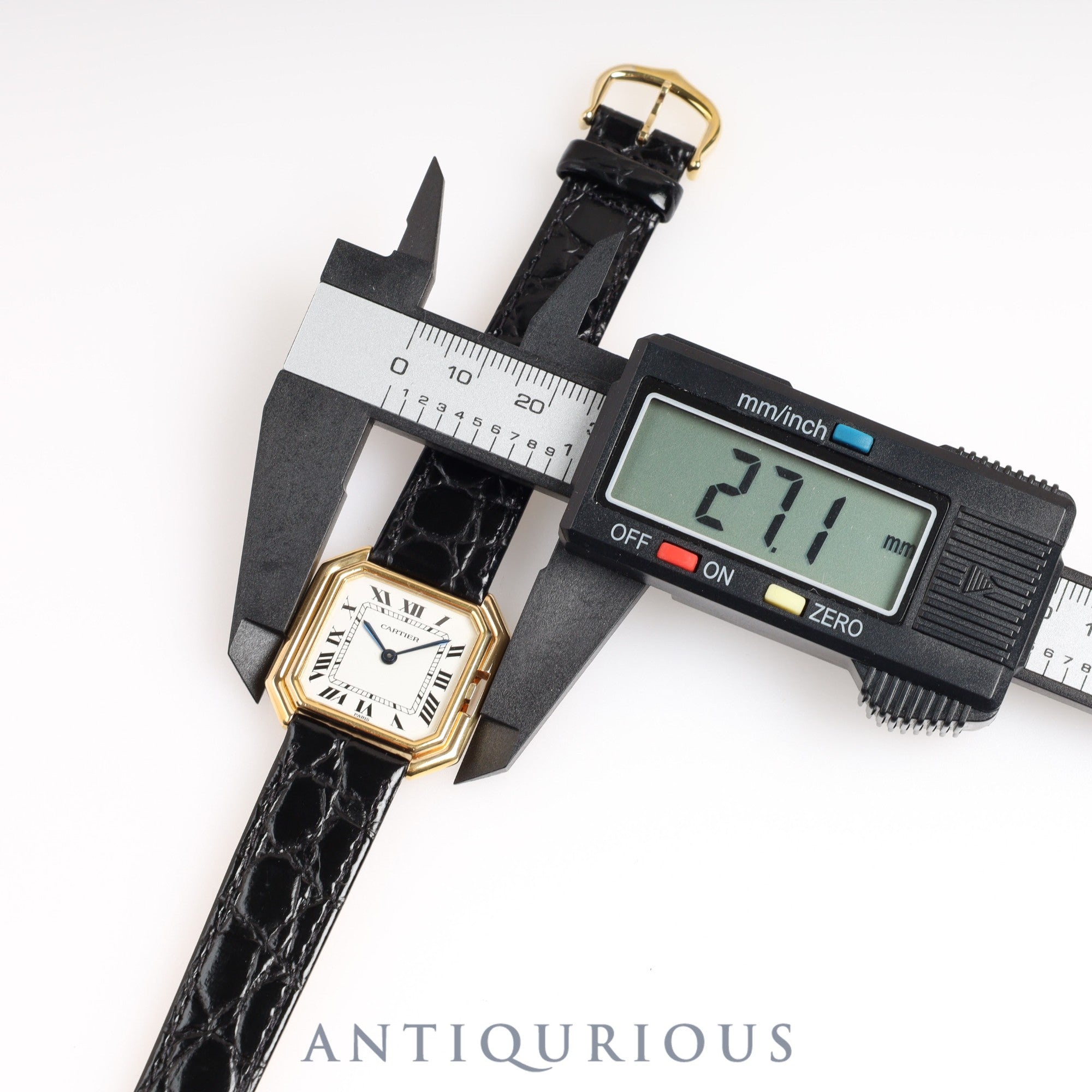 Cartier Santur LM White Dial YG Case