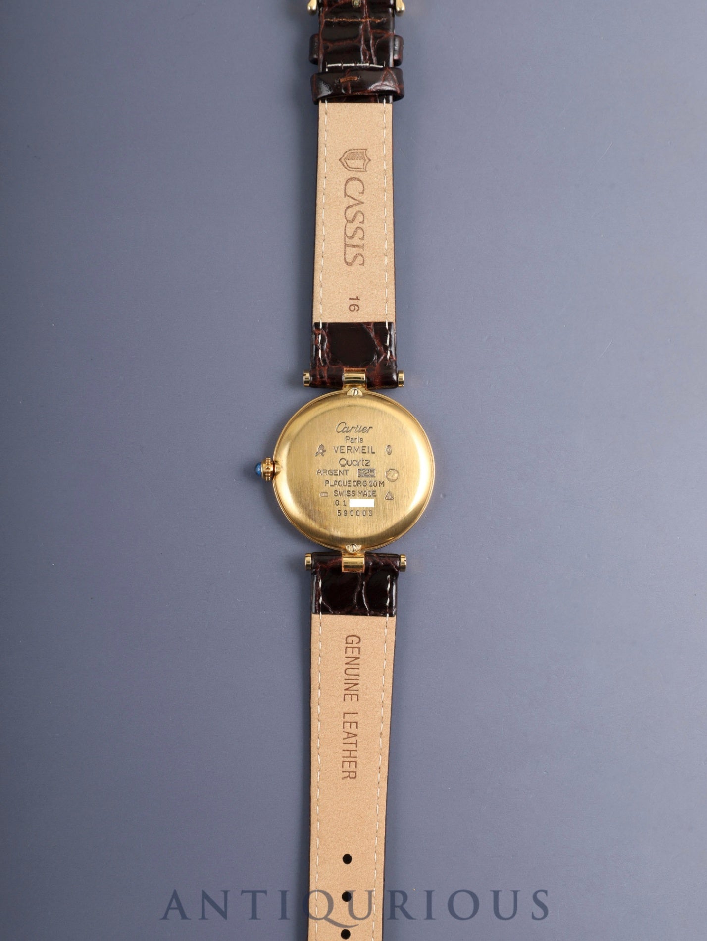 カルティエ マスト ヴァンドーム VLC LM 590003 クォーツ Cal.90 SV925 革 純正ピンバックル(GP) フロントトリニティ文字盤(SWISS表記) オーバーホール済み