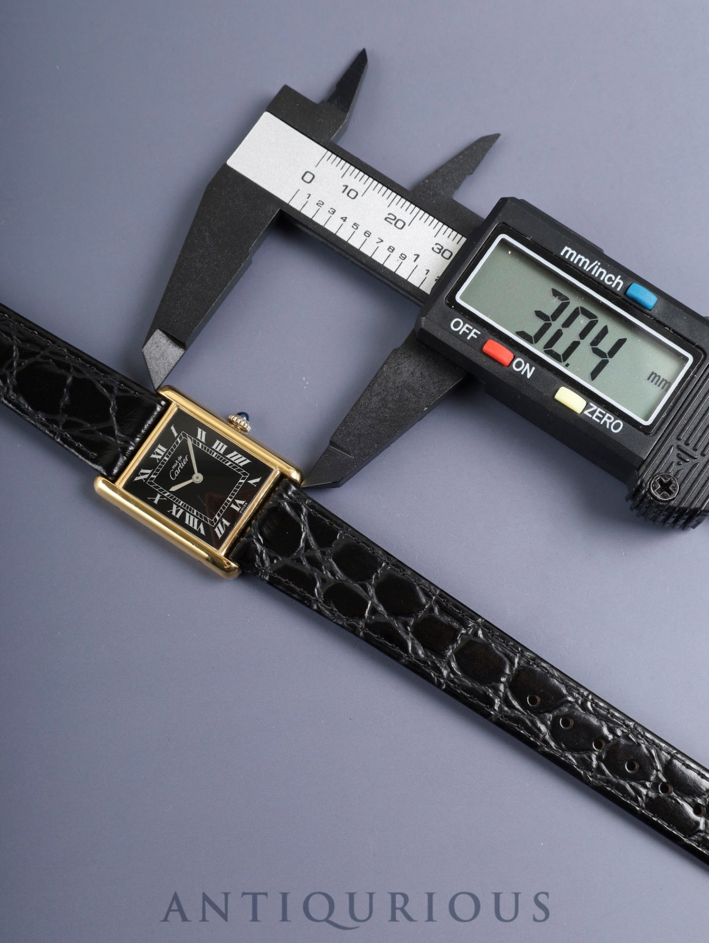 カルティエ マストタンク LM 6 手巻き Cal.78-1 SV925 革 純正ピンバックル(GP)ブラックローマン文字盤(SWISS表記)オーバーホール済み 新品仕上げ済み