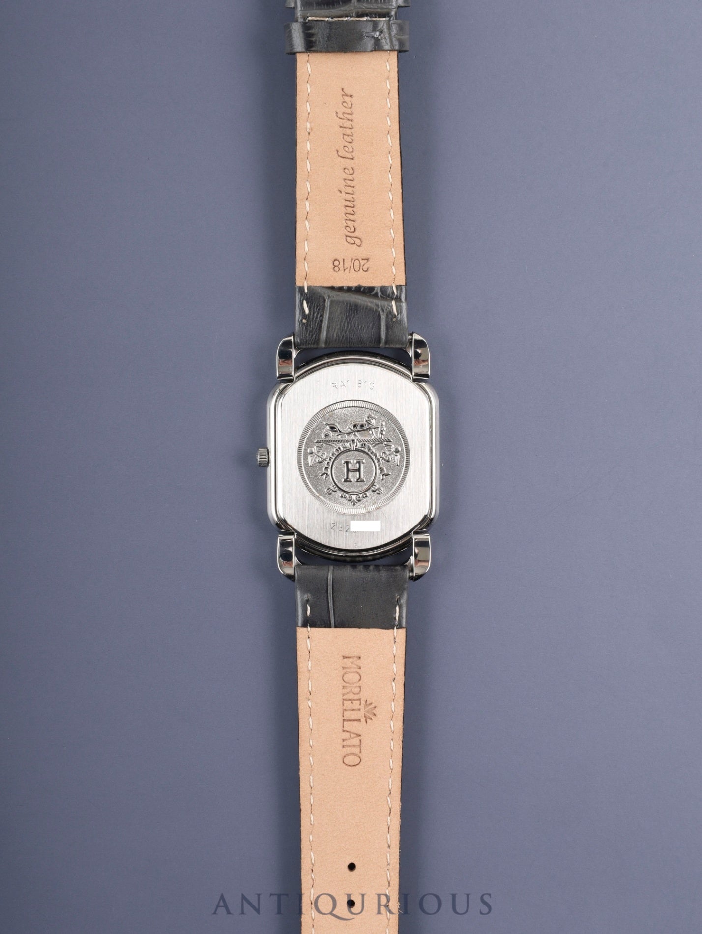 エルメス ラリー スモールセコンド RA1.810 クォーツ Cal.980.163 SS 革 社外尾錠(SS)グレー文字盤 オーバーホール済み