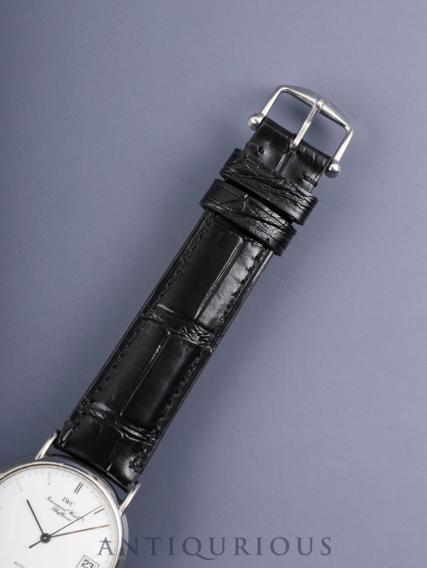 IWC Portofino IW351318 Automatic Caliber C37521 Stainless Steel Leather Strap with Genuine Stainless Steel Buckle, White Dial, Overhauled