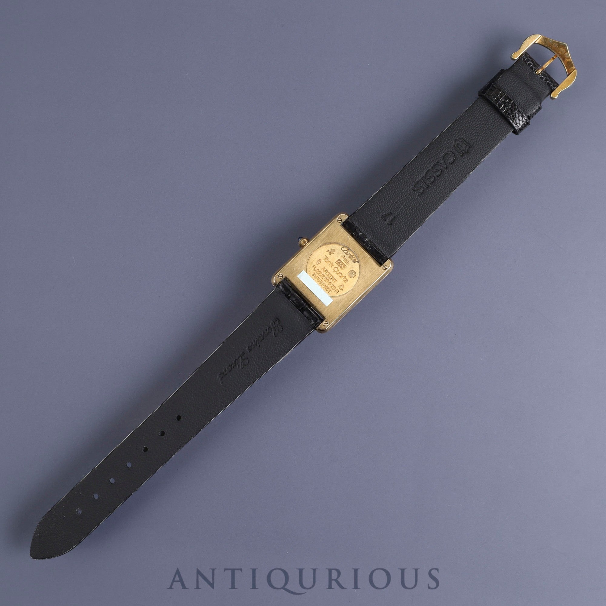 Cartier Must Tank LM 6 81006 Quartz Cal.81 SV925 Leather Genuine Buckle Grey Roman Dial Overhauled