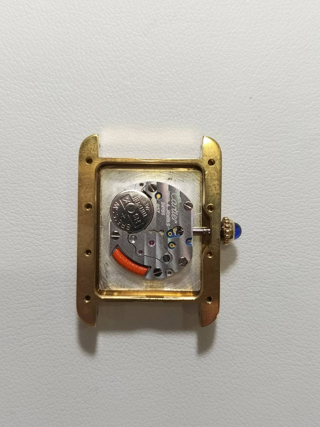 カルティエ マストタンク MM 2415 クォーツ Cal.057 SV925 革 純正Dバックル(GP)アイボリーローマン文字盤(SWISS MADE表記) 箱 冊子 保証書(2002年)オーバーホール済み