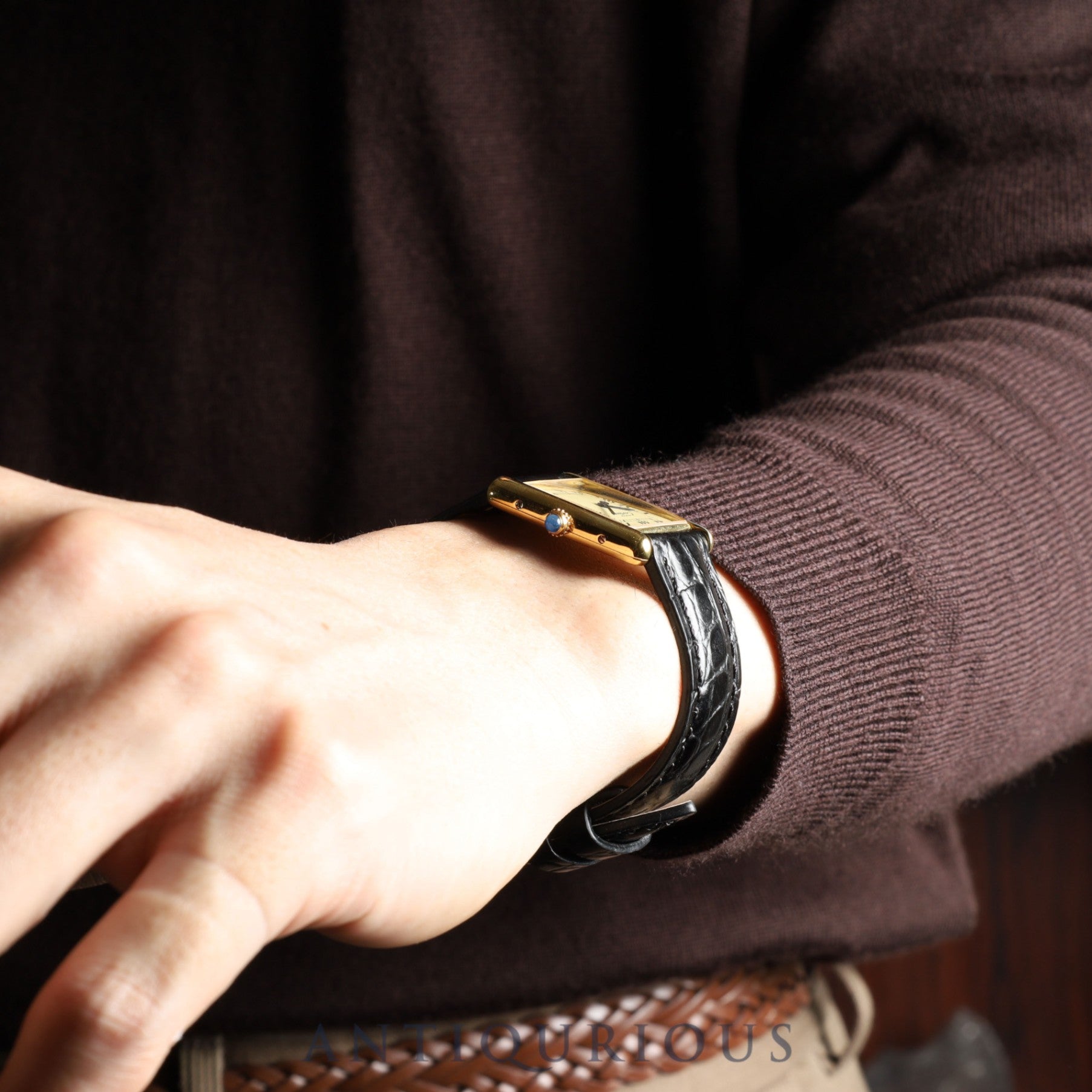 Cartier Must Tank LM 590005 Quartz Cal.90 SV925 Leather Genuine Buckle (GP) Ivory Roman Dial Overhauled and Finished to Like New