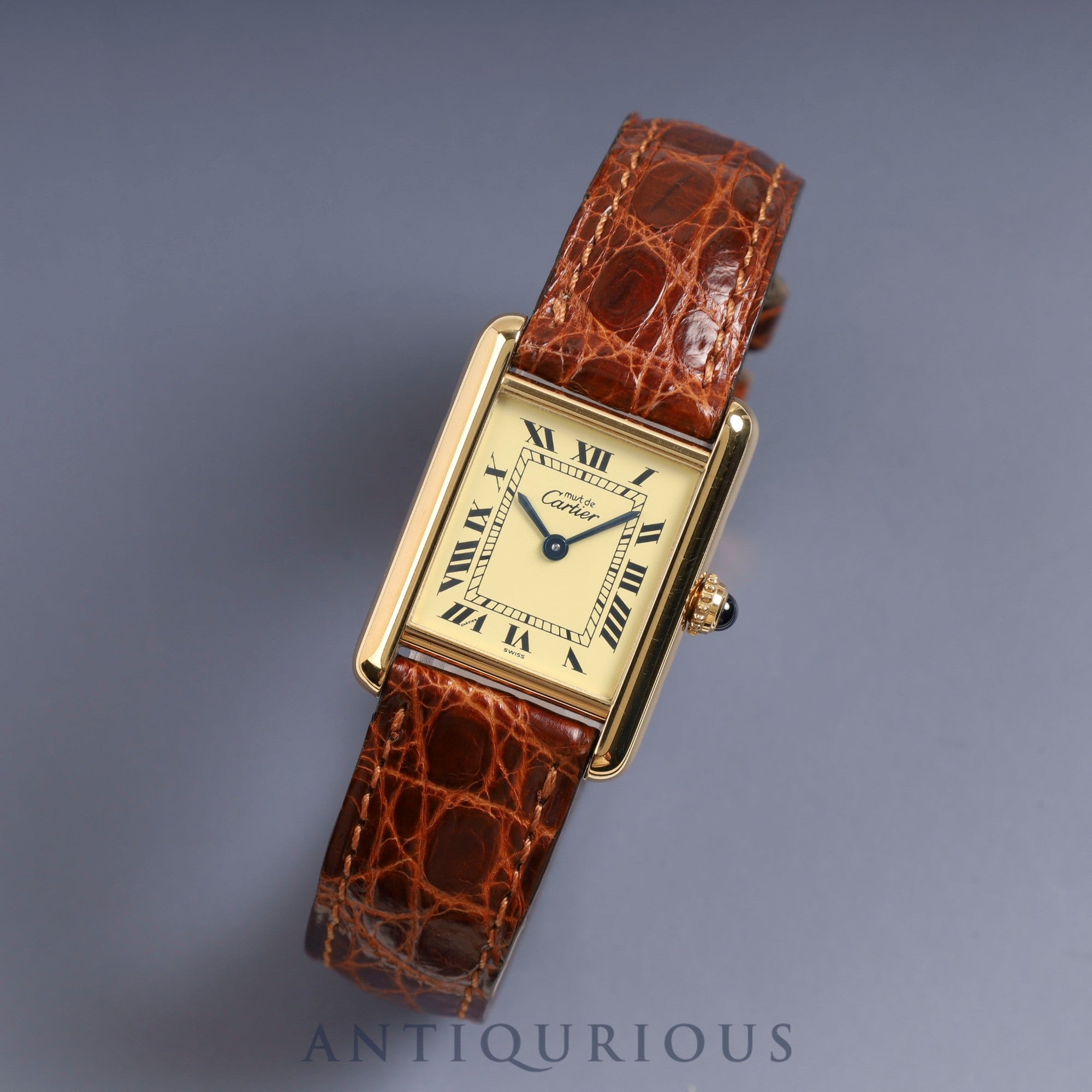 カルティエ マストタンク SM QZ アイボリーローマン文字盤 箱 保証書 1994年