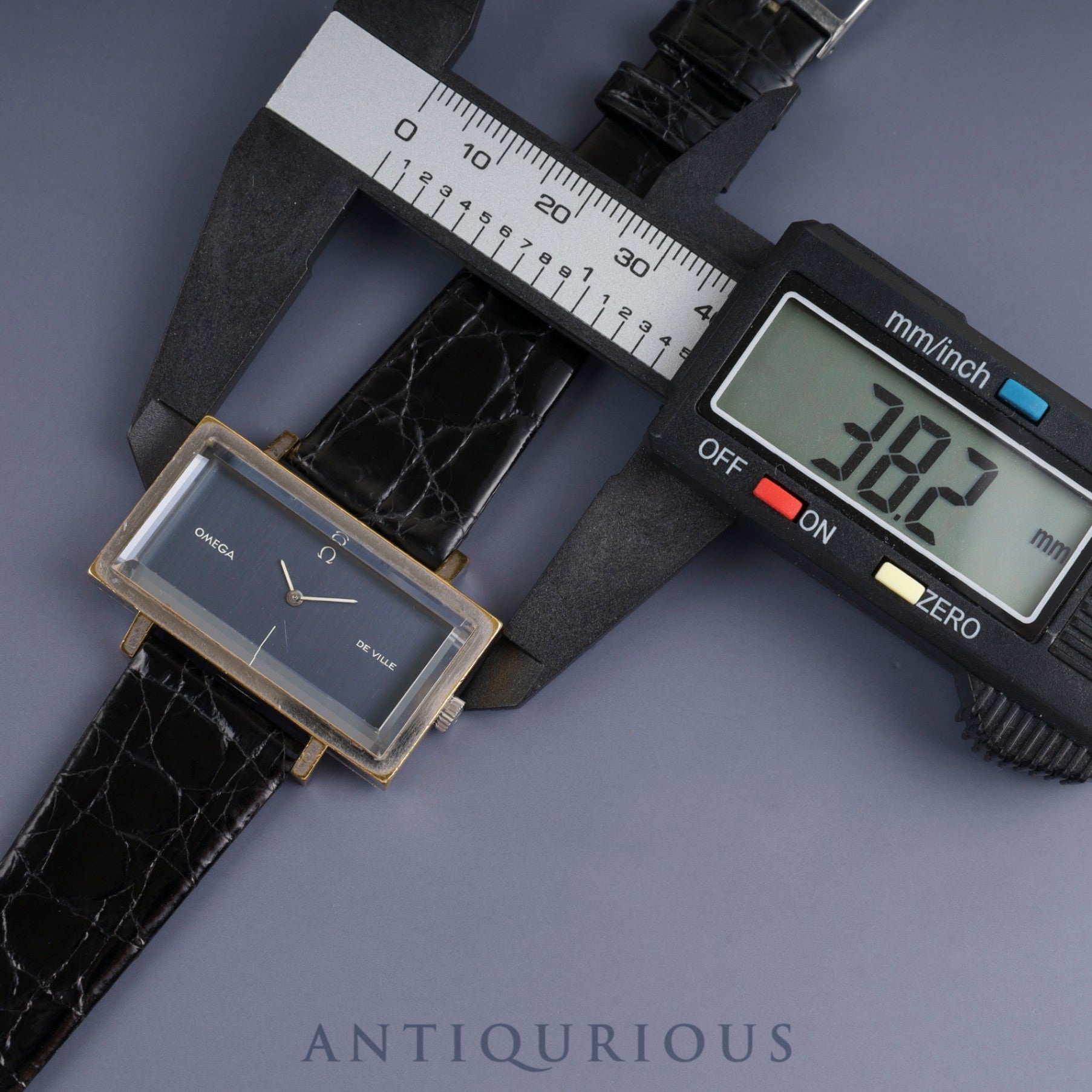 オメガ デ・ヴィル 5110383 手巻き Cal.620 SS 革 純正尾錠(SS) ネイビー文字盤 オーバーホール済み