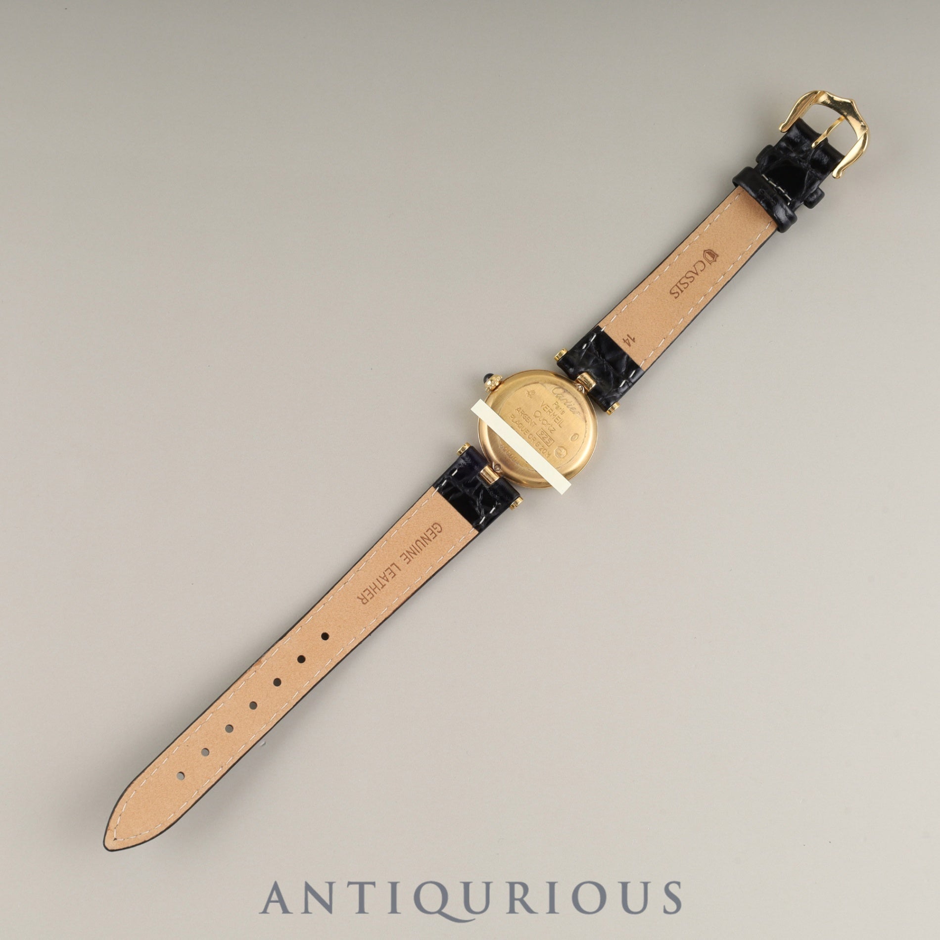 Cartier Must Vendôme VLC SM W1006554/590004 Quartz Caliber 90 SV925 Leather Strap with Genuine GP Buckle, Side Trinity Dial, Box, Overhauled