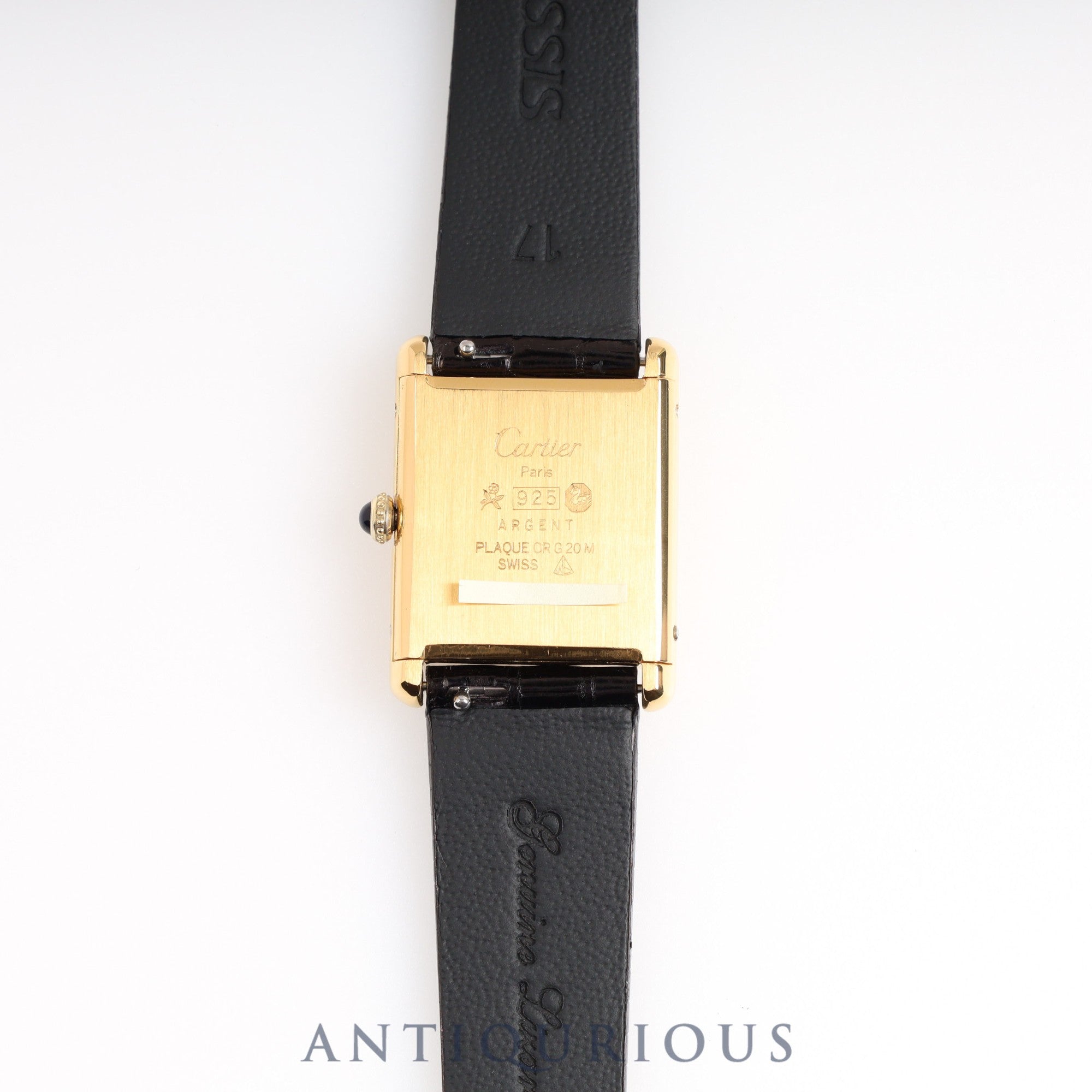 Cartier Must Tank LM Manual Winding No Index Onyx Dial