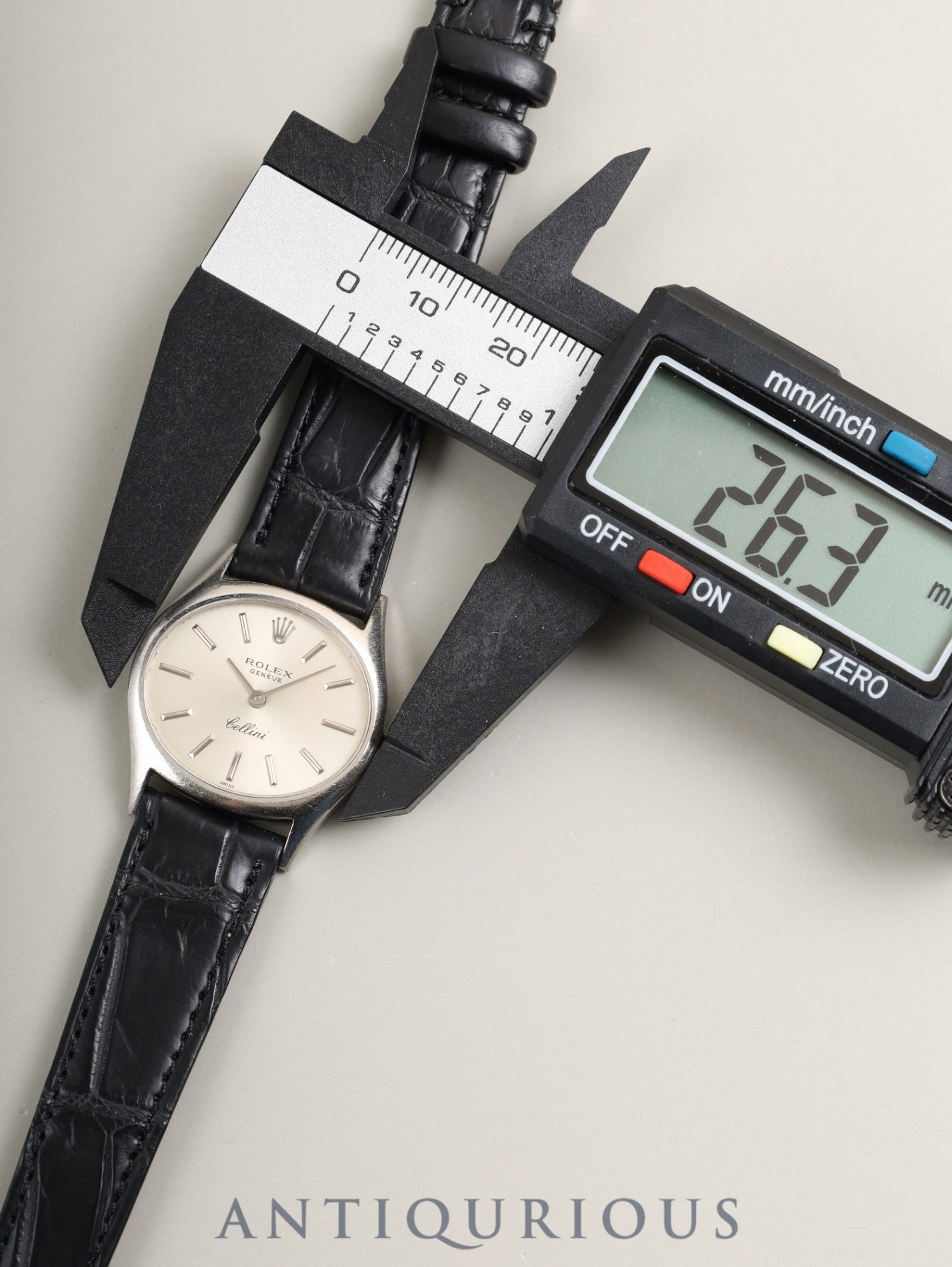 ロレックス チェリーニ 3802 手巻き Cal.1600 革 750WG 純正ピンバックル(SS) シルバー文字盤 30番台(1970年) オーバーホール済み