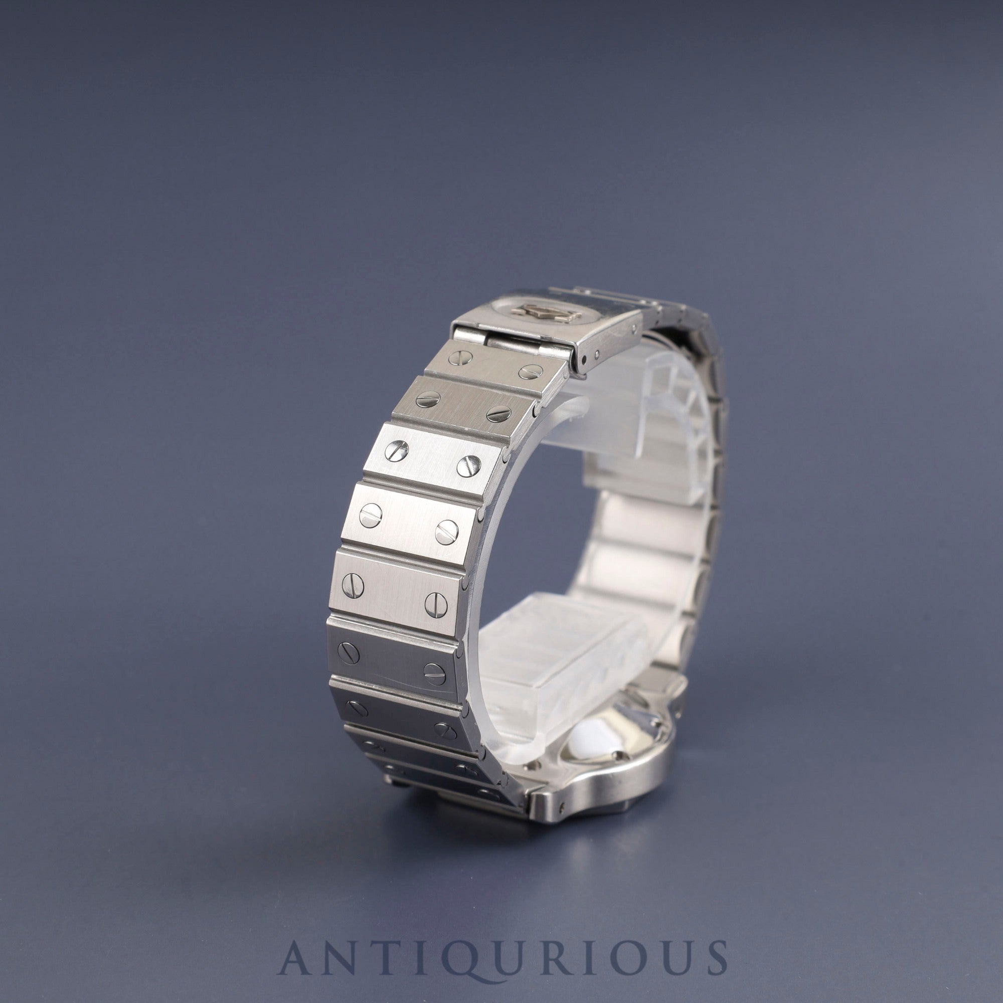 カルティエ サントス オクタゴン LM 2965 自動巻き SS SS グレーゴースト文字盤 冊子 保証書(1985年) カルティエブティックにてコンプリートサービス済み