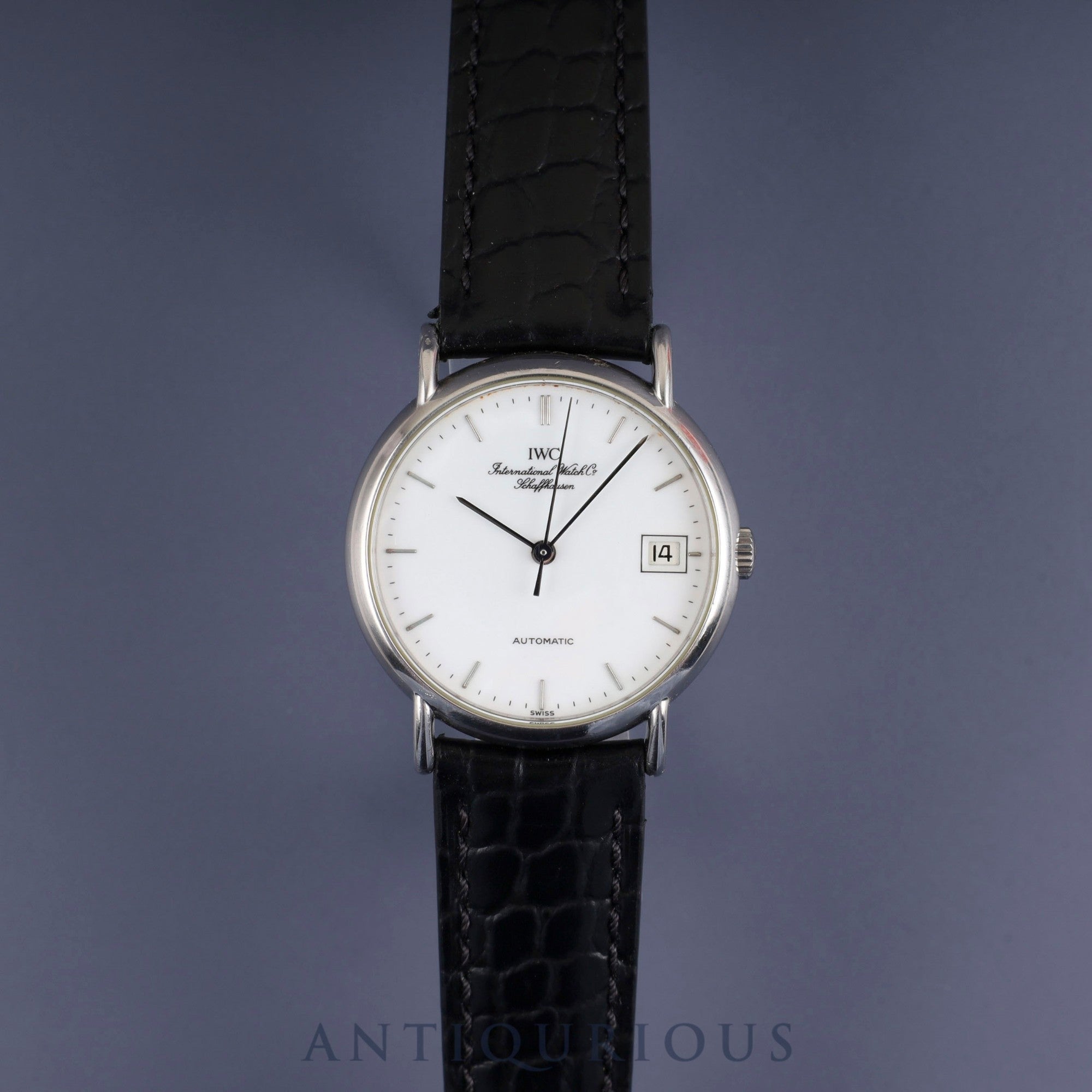 IWC Portofino IW351324 Automatic Caliber C37521 Stainless Steel Leather Strap with Genuine Buckle (SS) White Dial Overhauled IWC