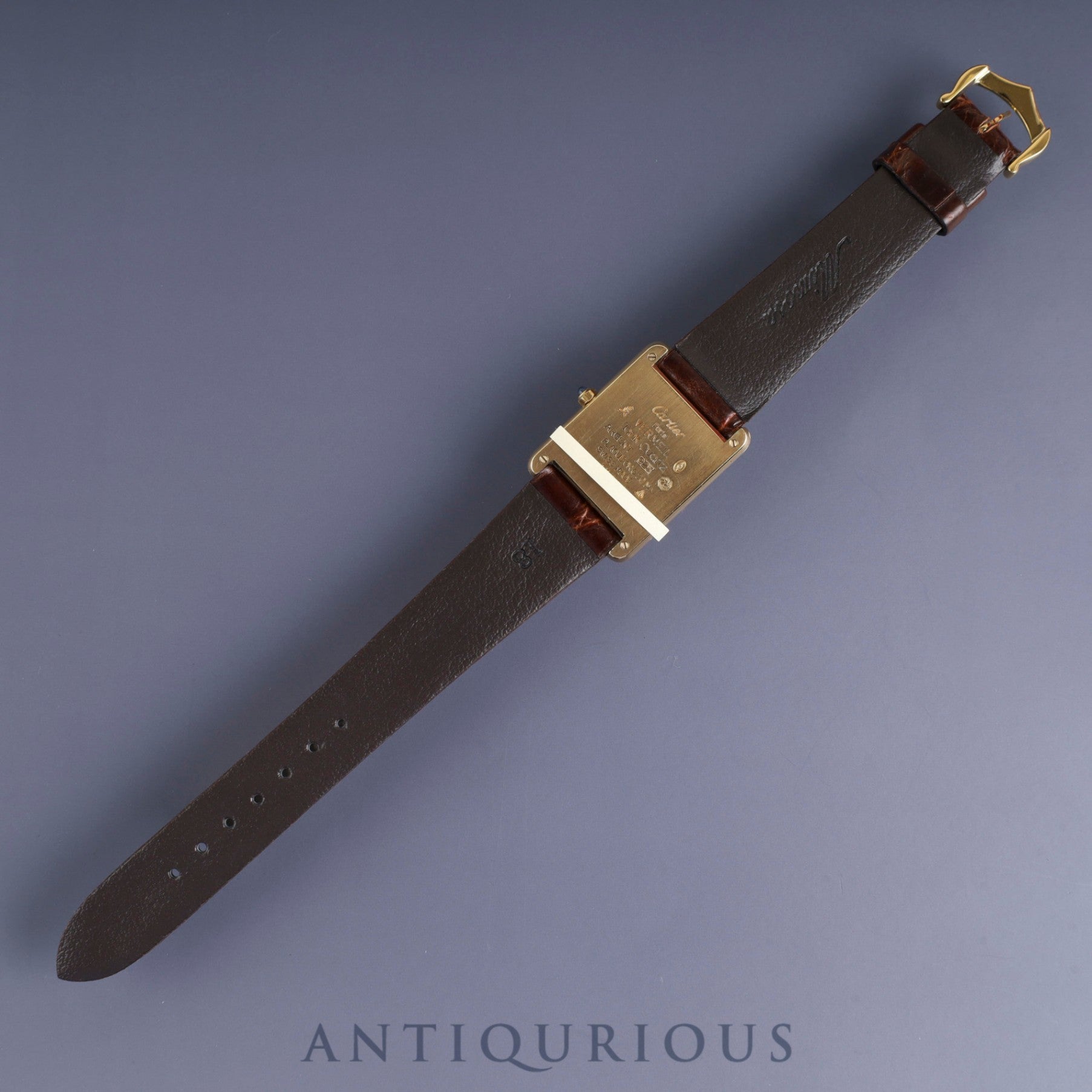 Cartier Must Tank LM 6 81006 Quartz Caliber 81 SV925 Leather Strap with Genuine GP Buckle, Ivory Cloisonné Dial, Overhauled