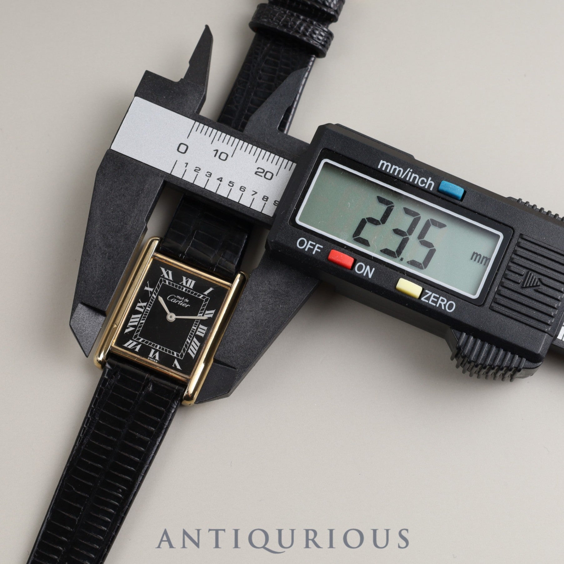 Cartier Must Tank LM Manual Winding Cal.78-1 SV925 Leather Genuine Buckle (GP) Black Roman Dial