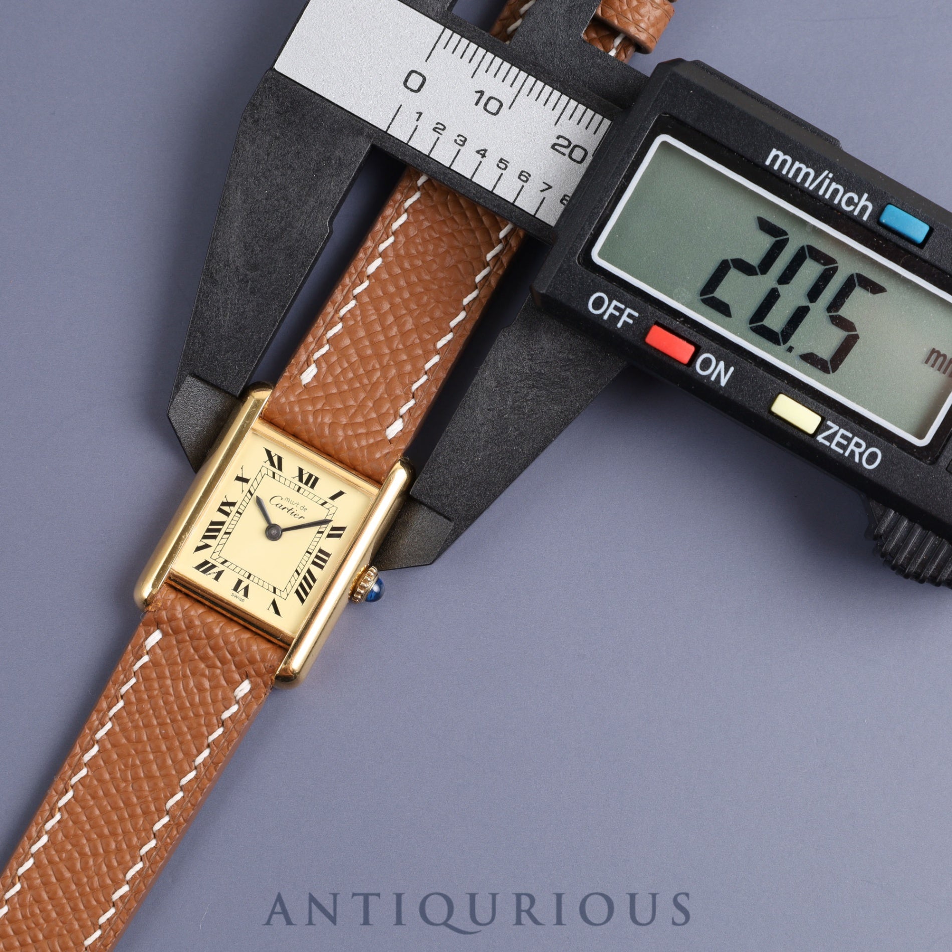 Cartier Must Tank SM 82974213 Manual winding Cal.78-1 SV925 Leather Ivory Roman dial Overhauled New finish