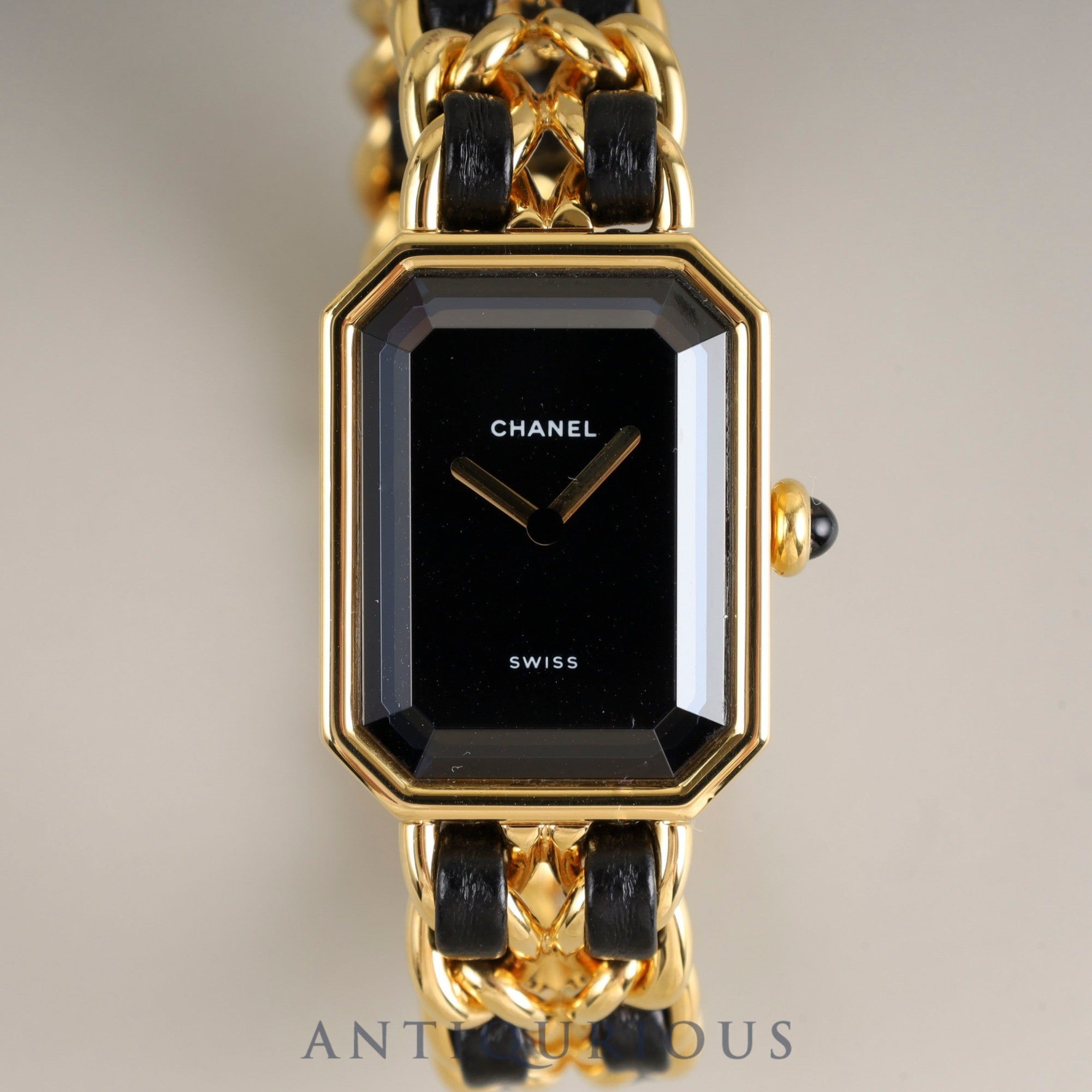 Chanel Premiere S H0001 Quartz Cal.976.001 GP GP/Leather Black Dial Overhauled