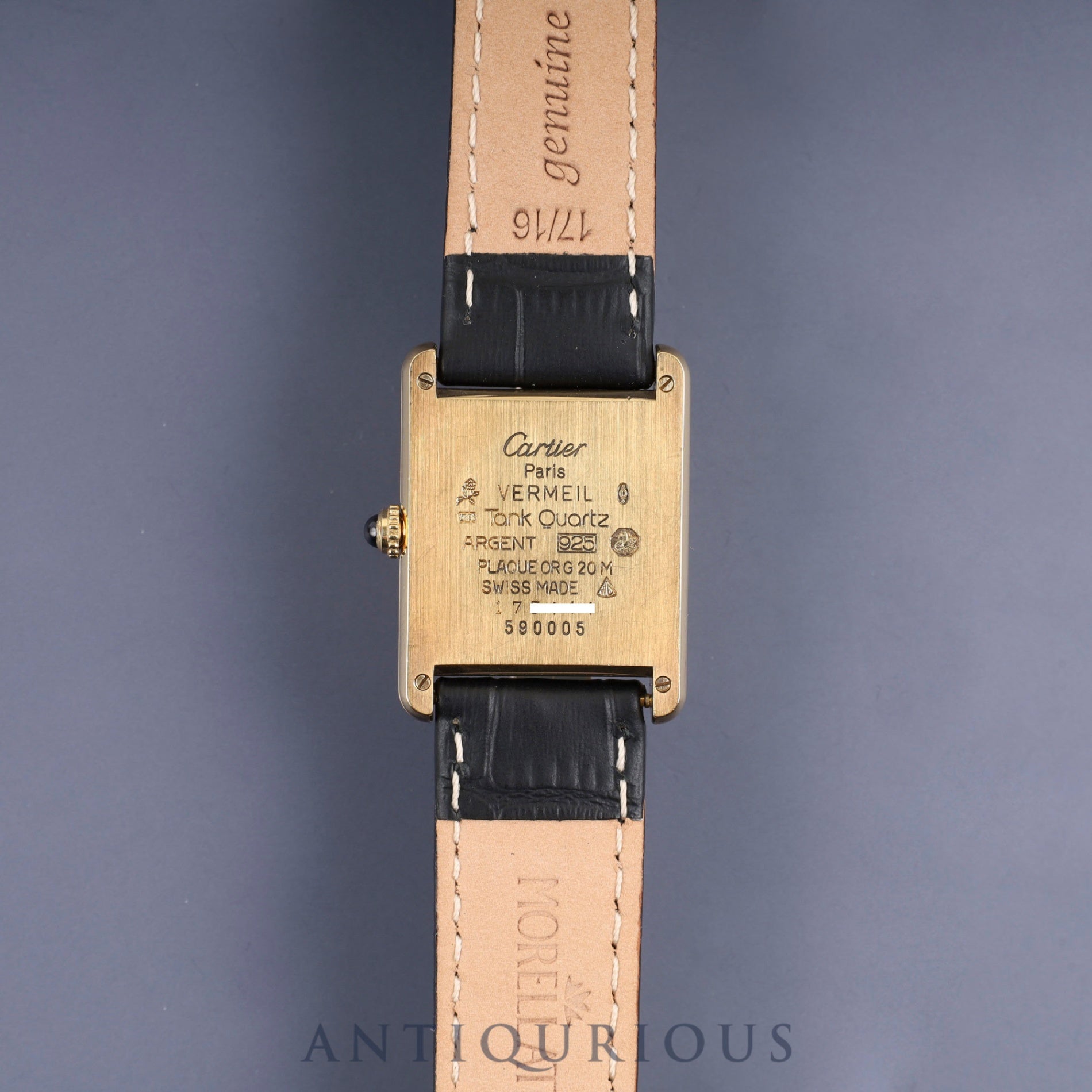 カルティエ マストタンク LM W1005654/590005 クォーツ Cal.90 SV925 革 純正尾錠(GP)オパラン文字盤 箱 冊子 保証書 (1996年)オーバーホール済み