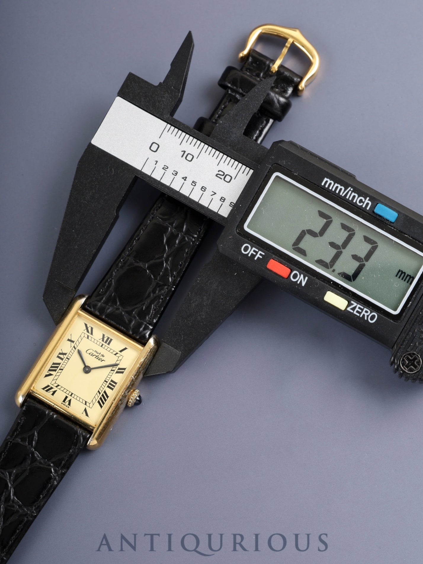カルティエ マストタンク LM 6 手巻き Cal.78-1 SV925 革 純正ピンバックル(GP)アイボリーローマン文字盤(SWISS表記)オーバーホール済み