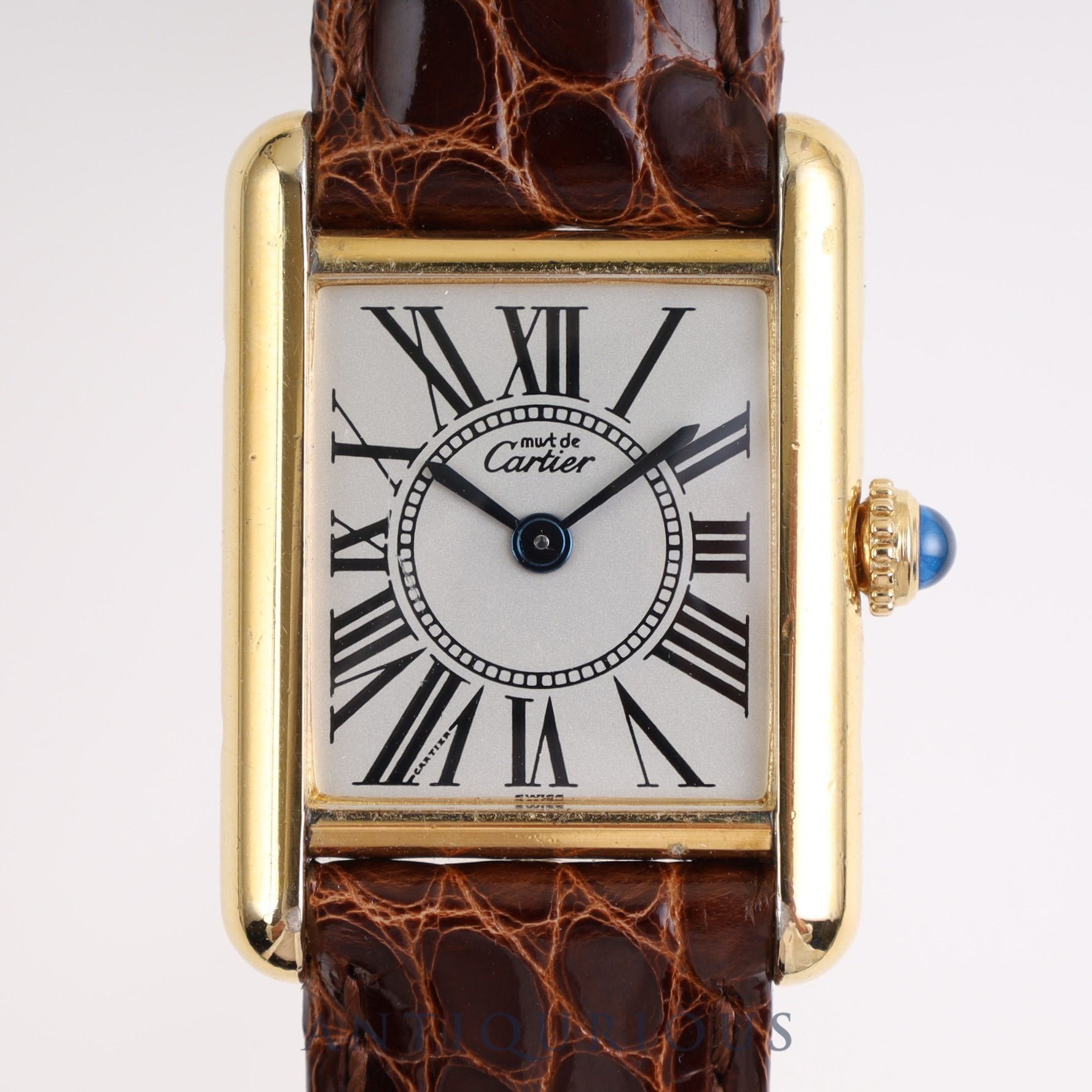 Cartier Must Tank SM QZ W1005554 / 5057001 SV925 Genuine Buckle (GP) Opalan Dial Cartier Boutique Complete Service
