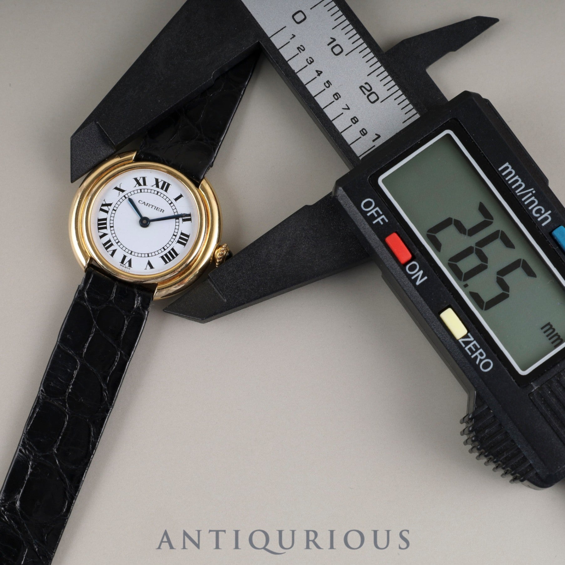Cartier Vendôme Ellipse SM Manual Winding 750 Leather Strap with Genuine Buckle (750) White Roman Dial (PARIS Inscription) Warranty Card Overhauled