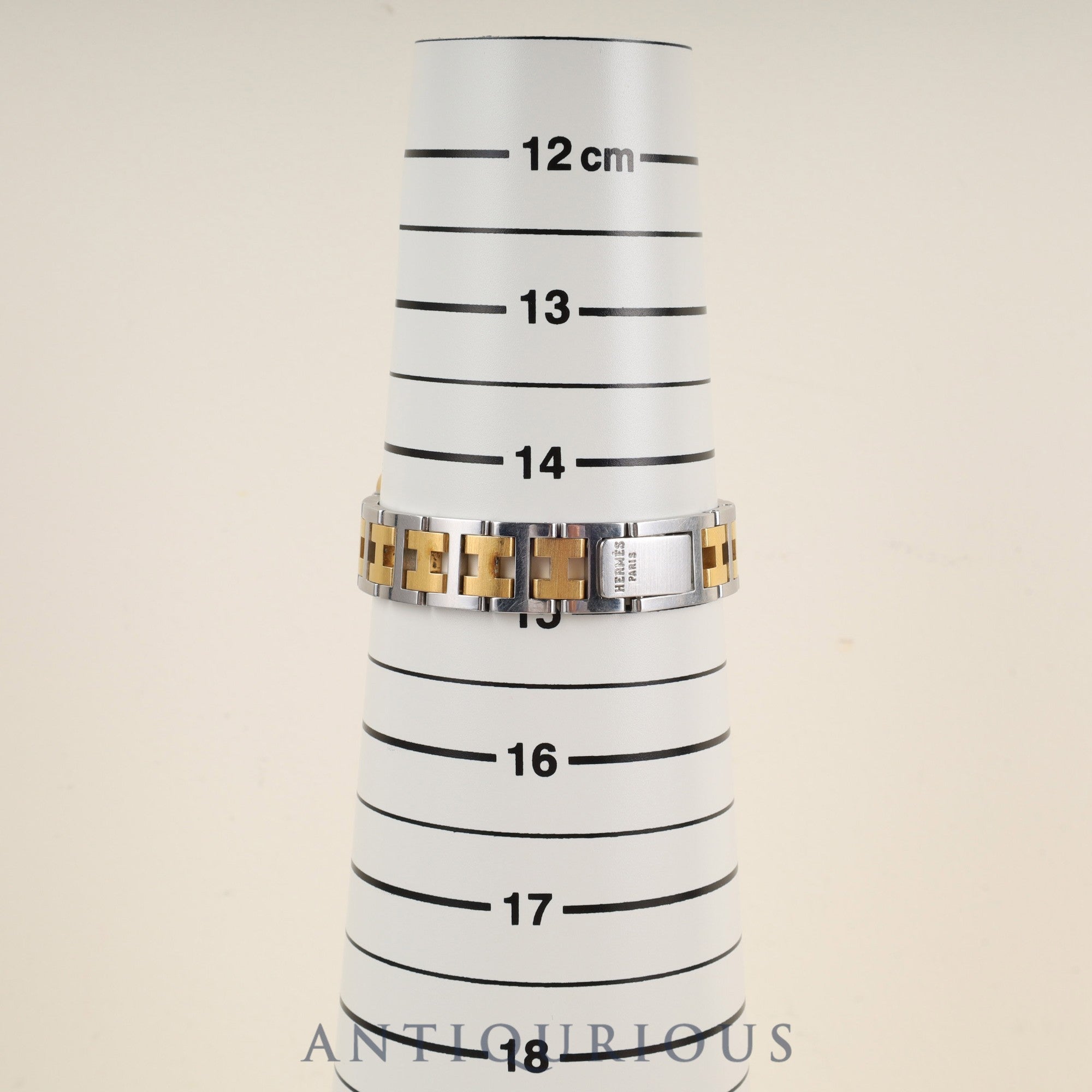 Hermes Cloajour 75.03 Quartz Cal.976.001 SS/GP SS/GP White Dial Warranty (1994) Box Booklet Overhauled