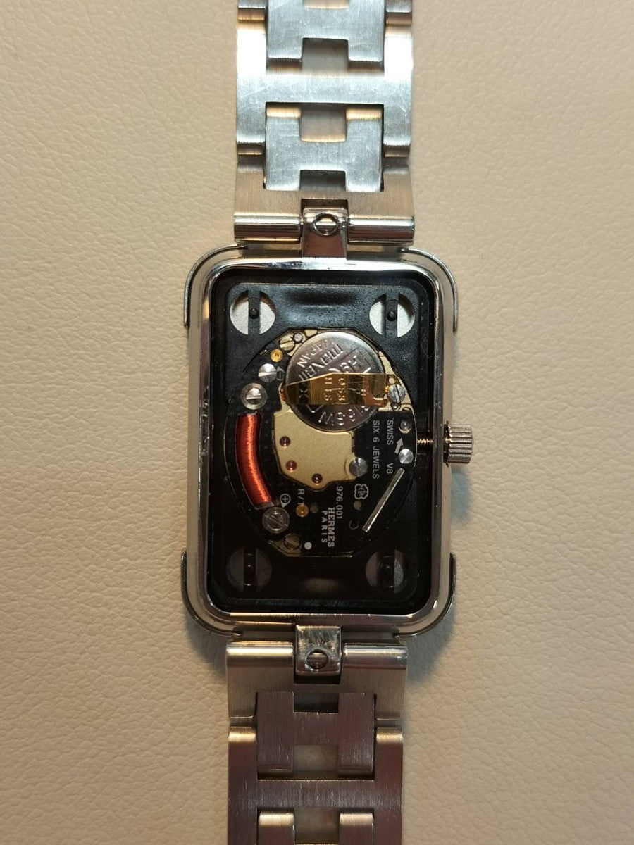 Hermès Cloajour CR2.210 Quartz Cal.976.001 Stainless Steel White Shell Dial Overhauled