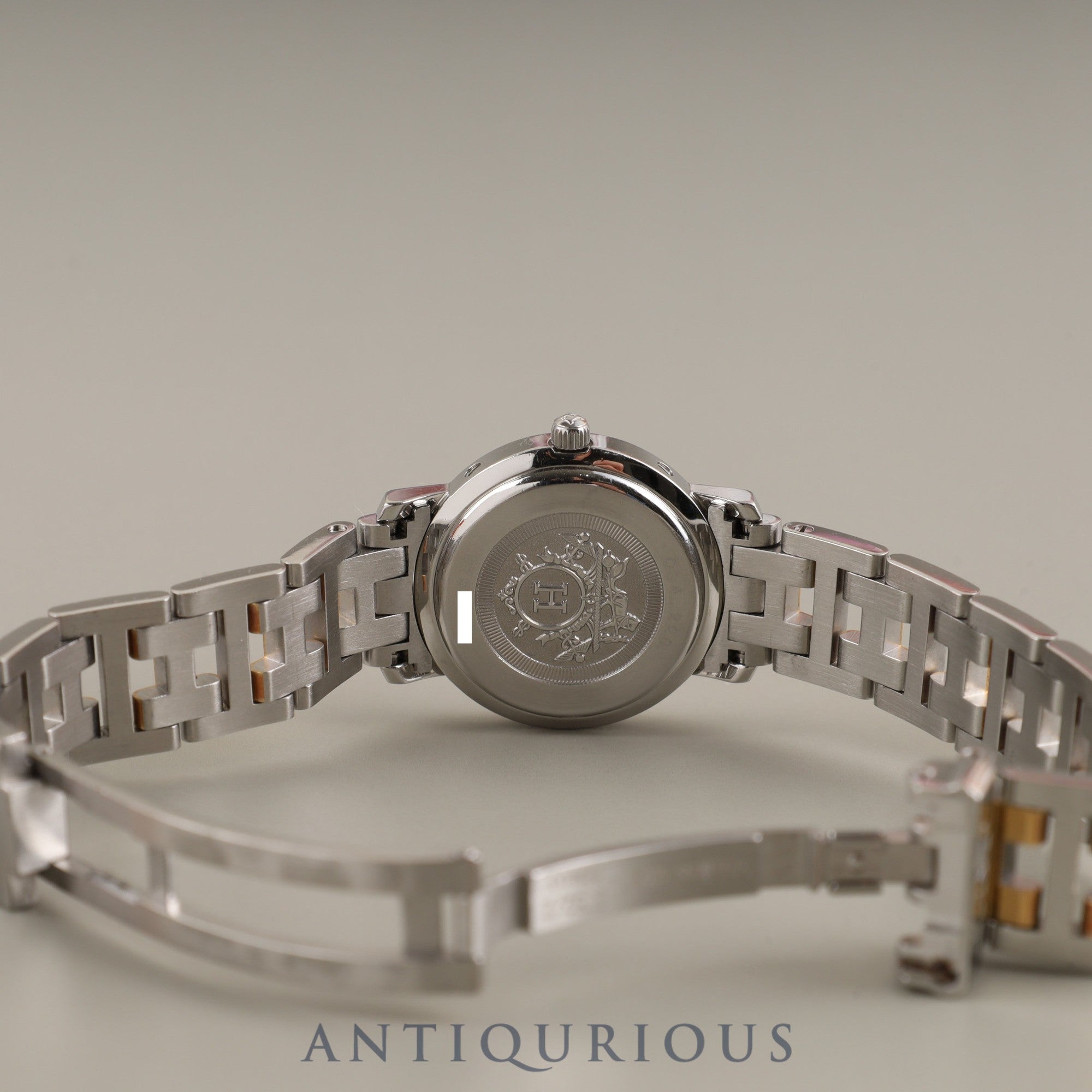 エルメス クリッパー CL4.220 クォーツ SS/GP SS/GP ホワイト文字盤 箱 冊子 保証書 タグ オーバーホール済み