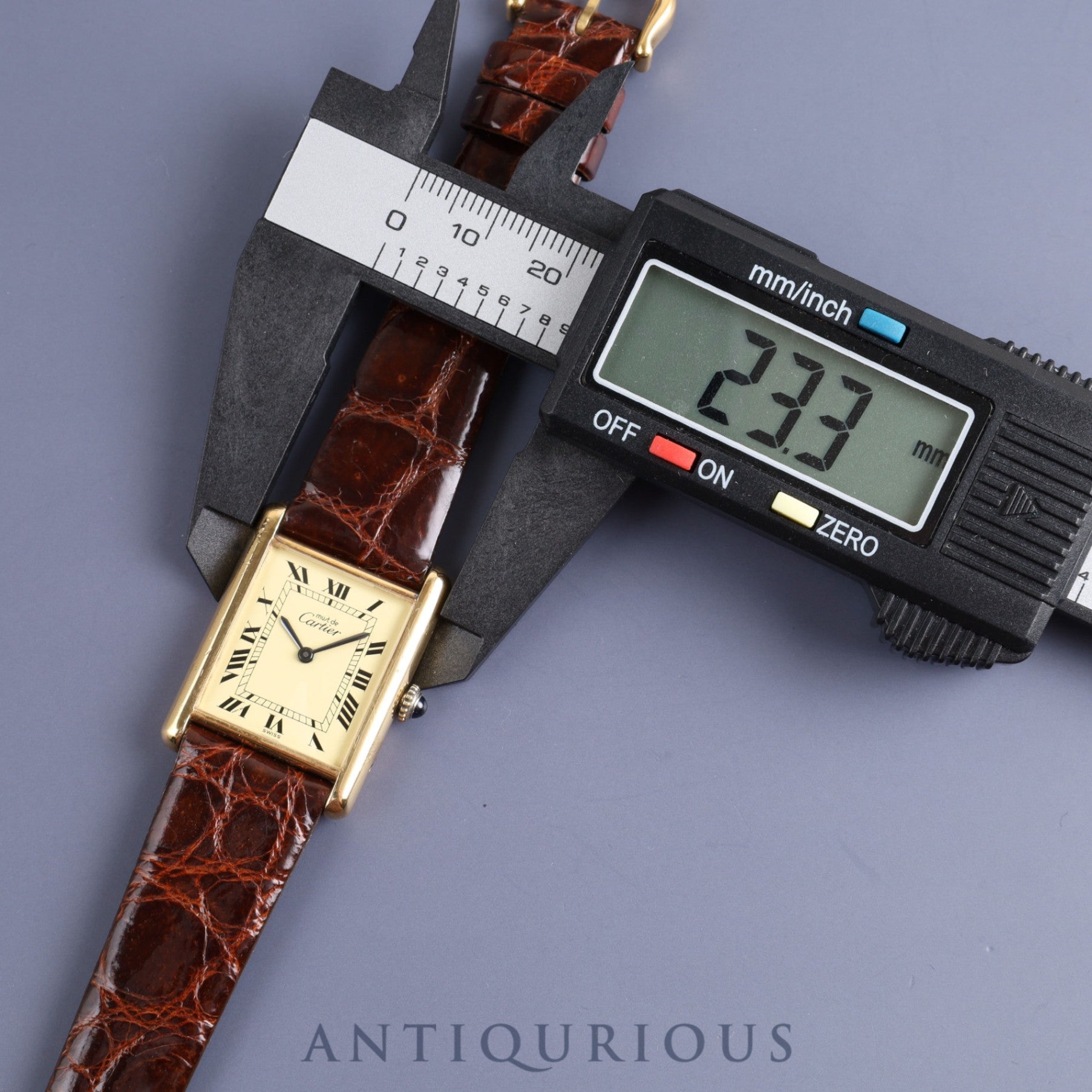 Cartier Must Tank LM Manual winding Cal.78-1 925 Leather Genuine buckle (GP) Ivory Roman dial Overhauled