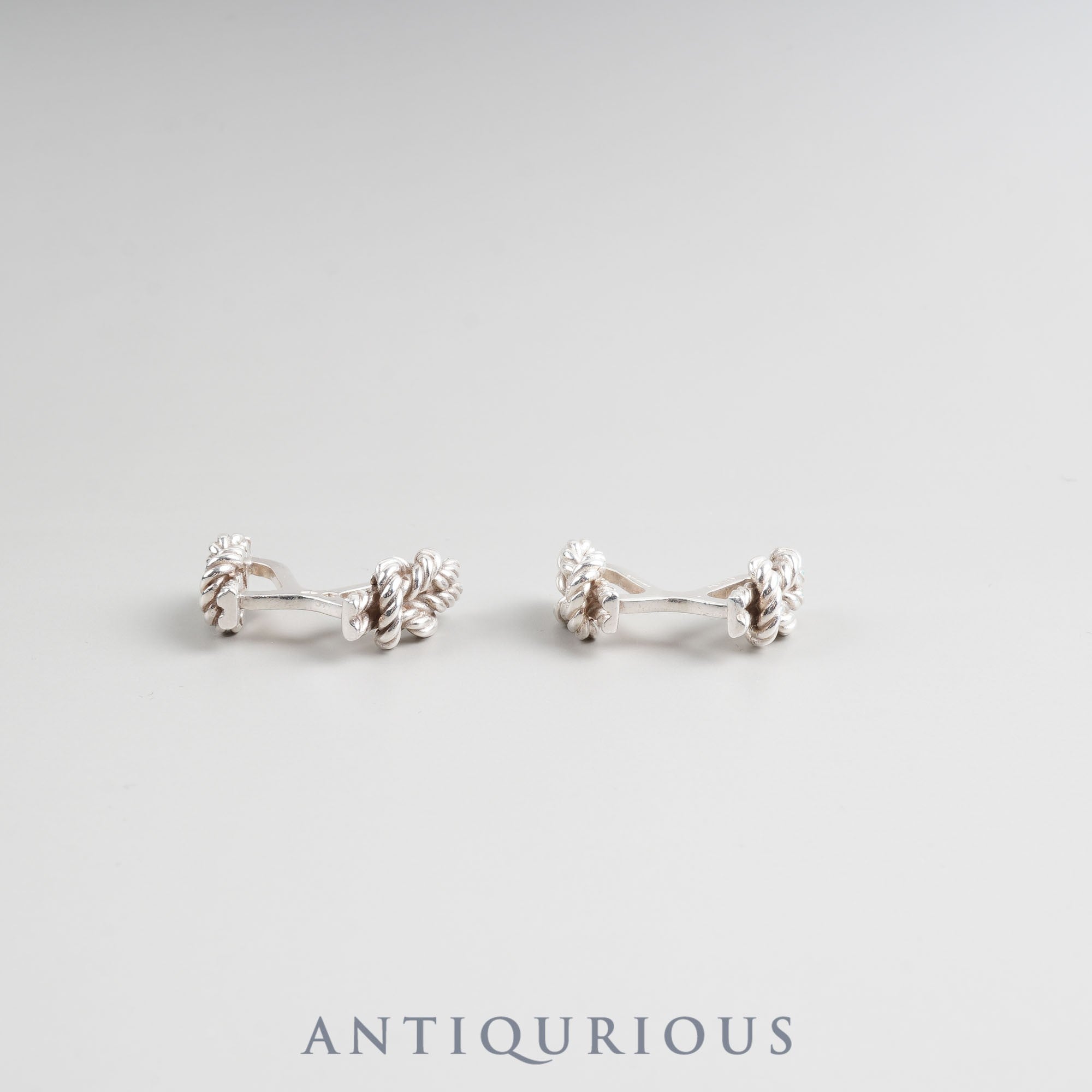 Hermes Cufflinks Rope Motif Vintage SV800 Hallmark Crab