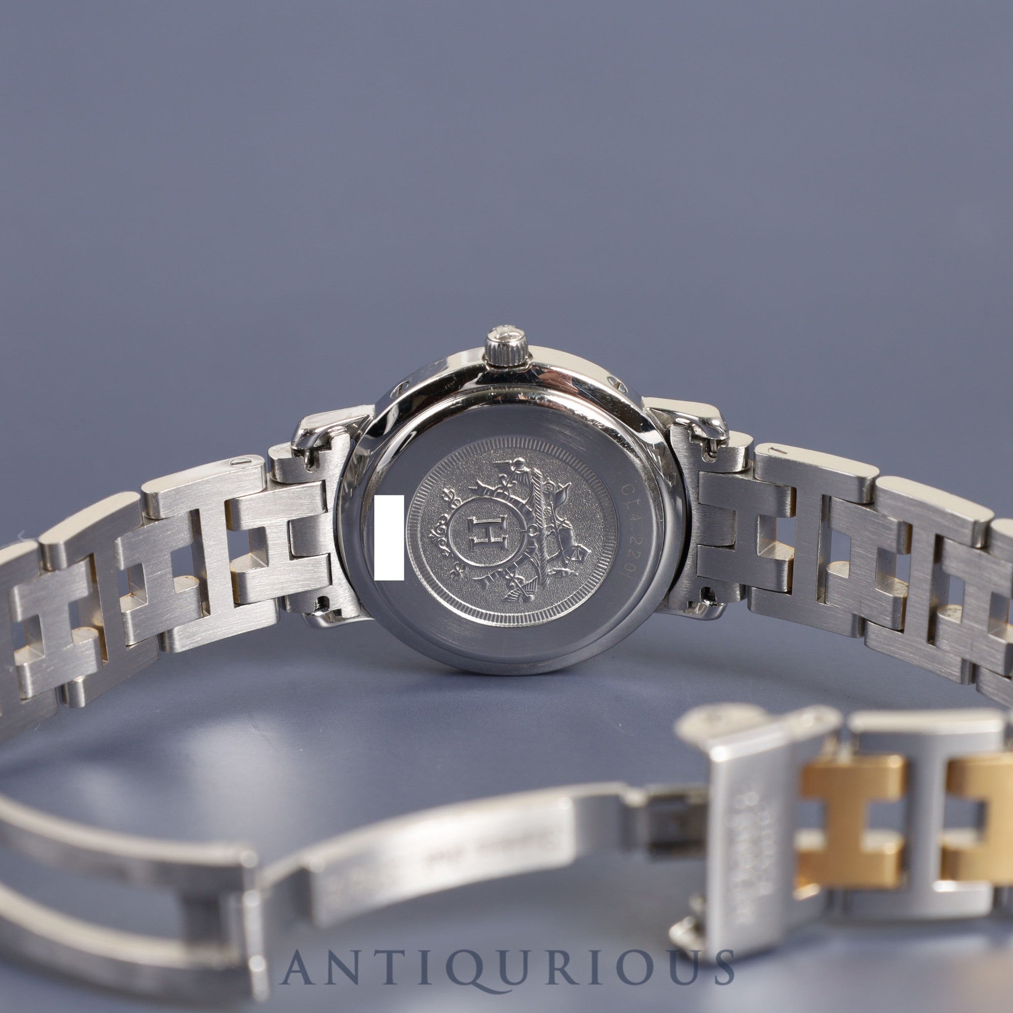 エルメス クリッパー CL4.220 クォーツ SS/GP アイボリー文字盤 24.0mm 保証書(無記名)オーバーホール済み