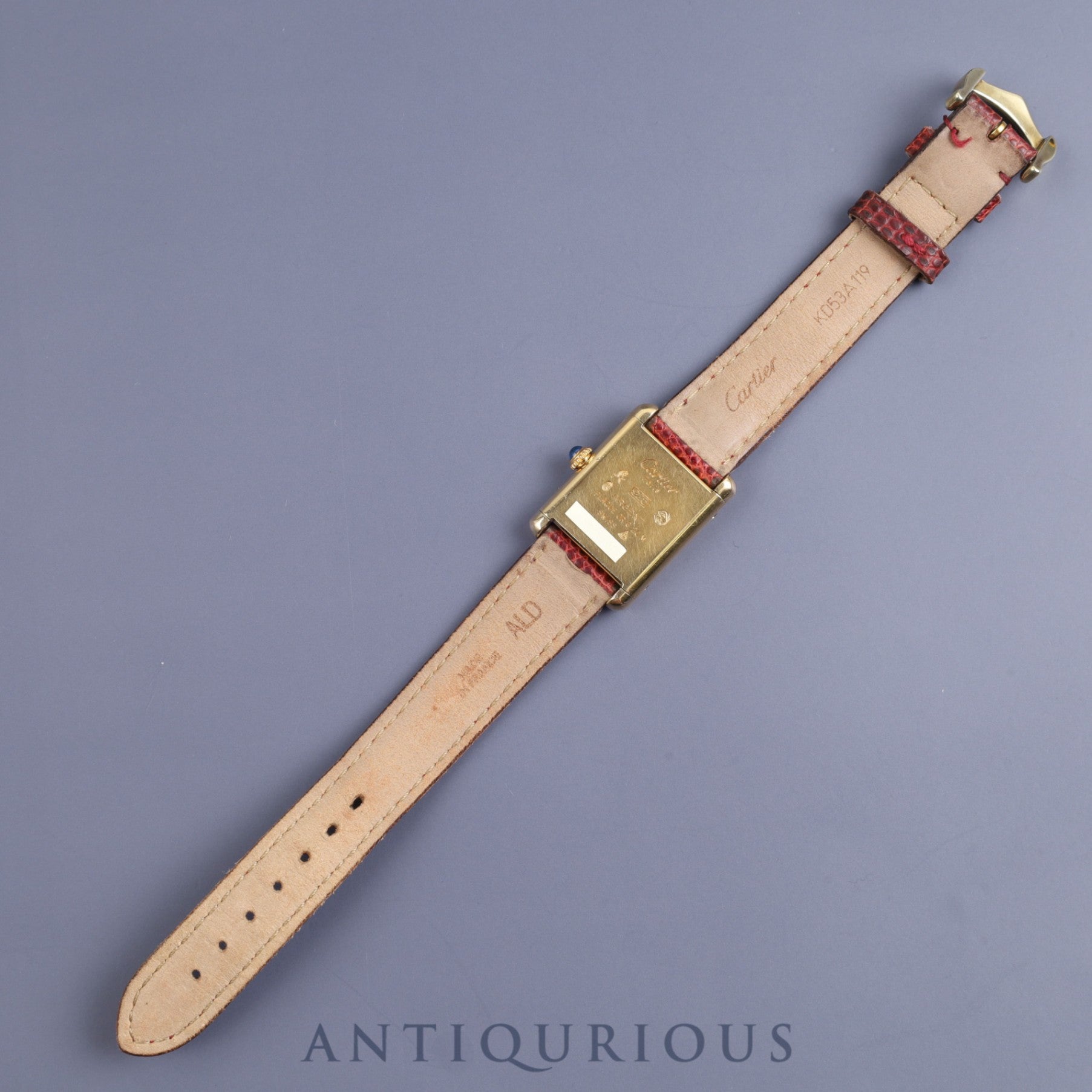 Cartier Must Tank SM Manual winding Cal.78-1 SV925 Genuine leather strap Genuine buckle (GP) Bordeaux dial 1976-early 1980s Overhauled