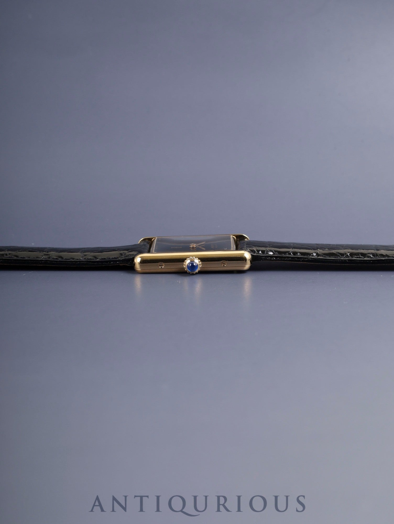カルティエ マストタンク LM 6 81006 クォーツ SV925 革 純正ピンバックル(GP)オニキス文字盤(SWISS MADE表記) 箱 冊子 保証書(無記載) 純正レザーベルト付き カルティエブティックにてコンプリートサービス済み
