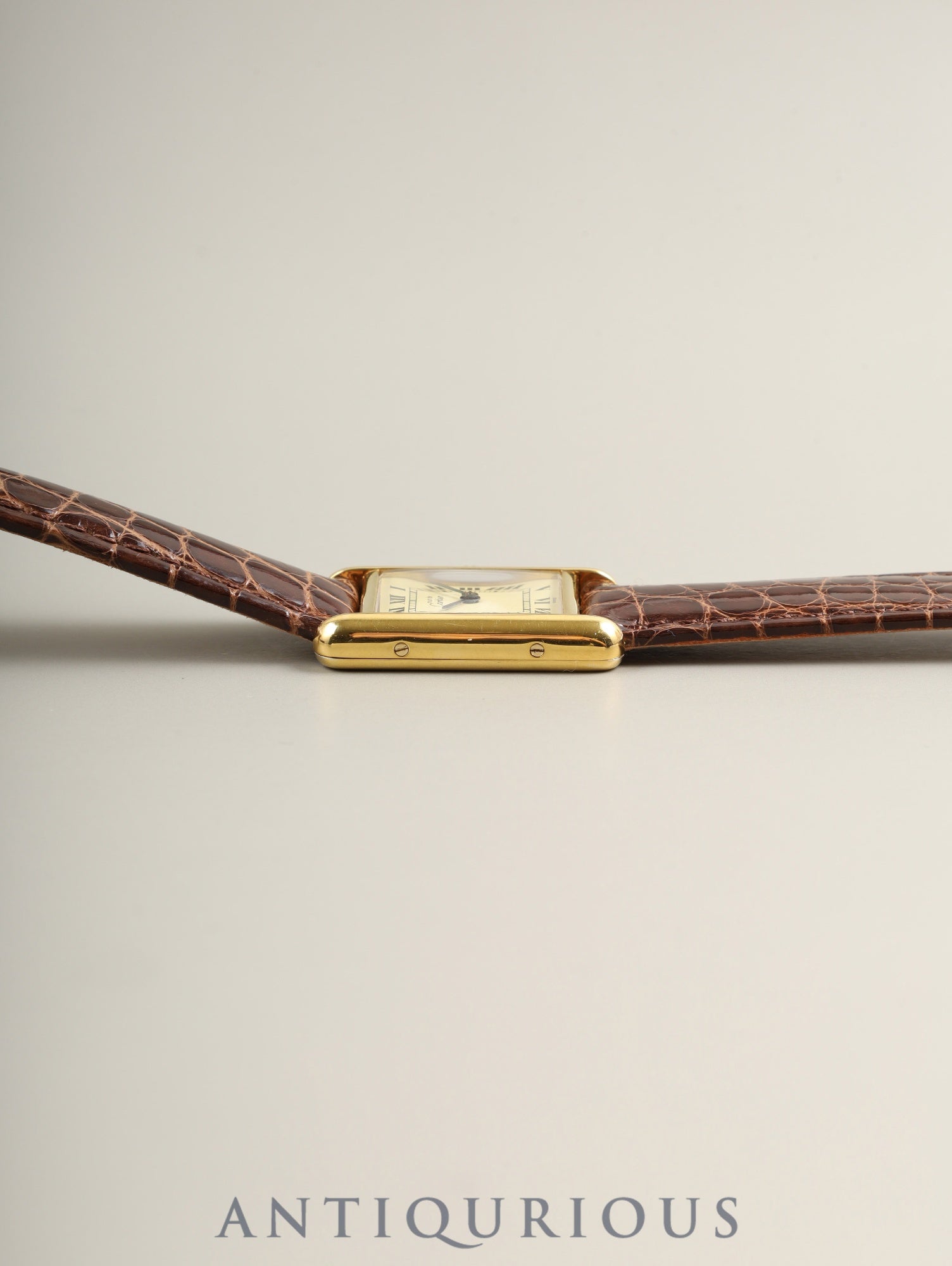 Cartier Must Tank SM 5057001 Quartz Cal.057 SV925 Leather Genuine D-Buckle (GP) Ivory Roman Dial (SWISS marking) Warranty (1989) Overhauled