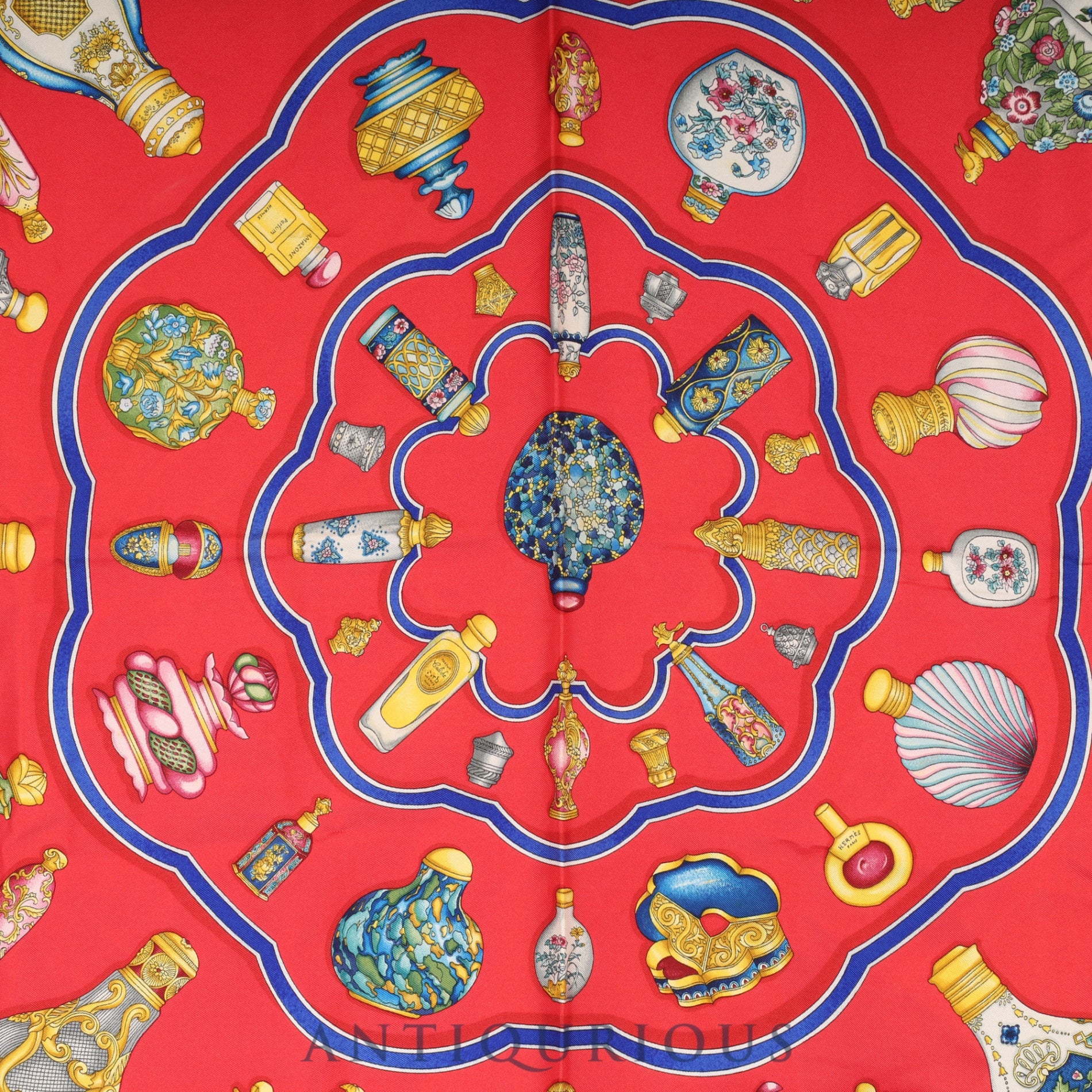 Hermes Scarf Carre 90 Perfume Bottle SILK 100%