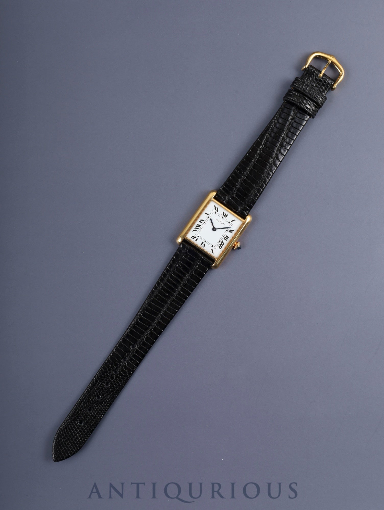 カルティエ タンクルイカルティエ LM 7808 手巻き Cal.ETA2512-1 / 78-1 750YG 純正尾錠(GP)ホワイトローマンPARIS文字盤 保証書 オーバーホール済み