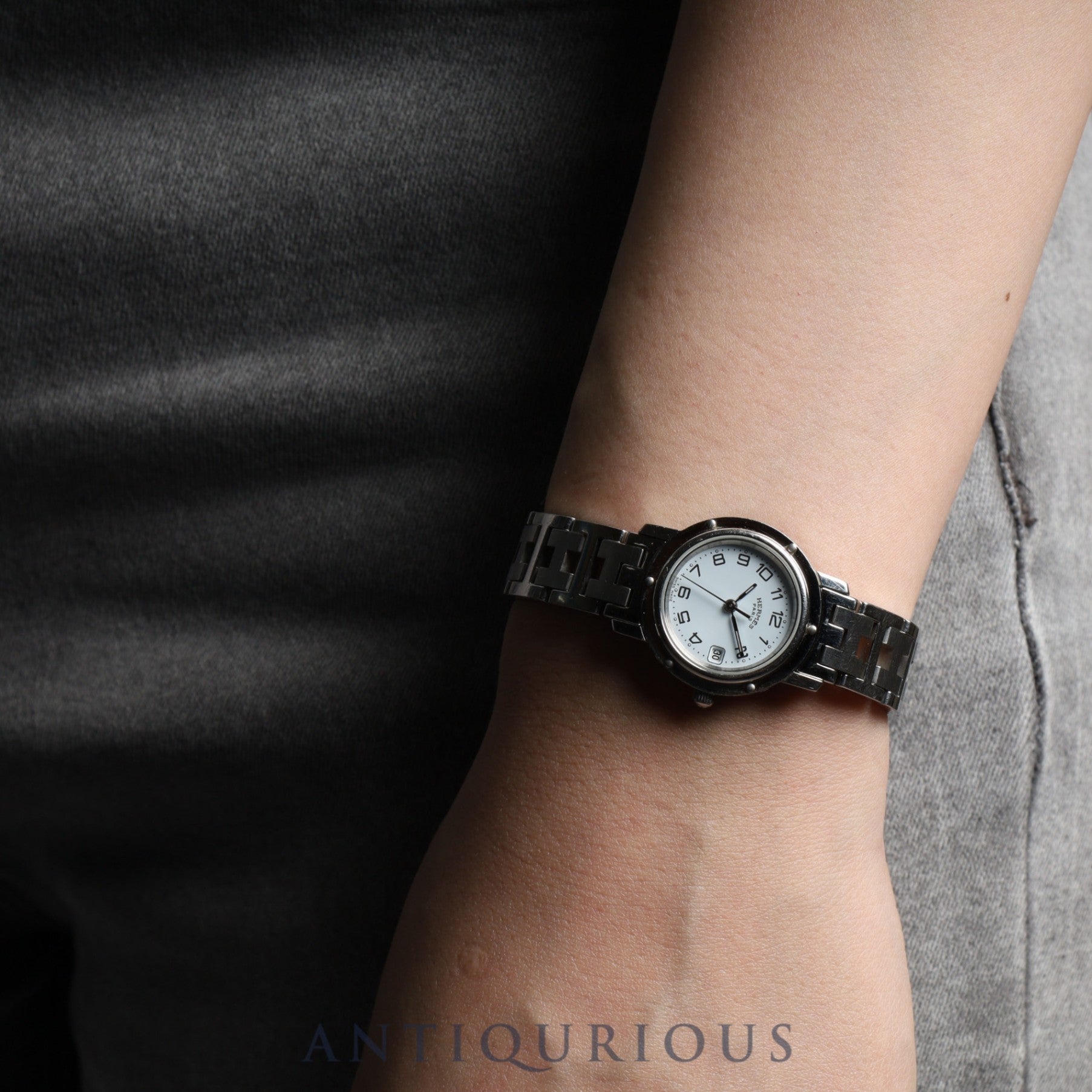 Hermes Clipper CL4.210 Quartz SS SS White Arabic Dial Overhauled