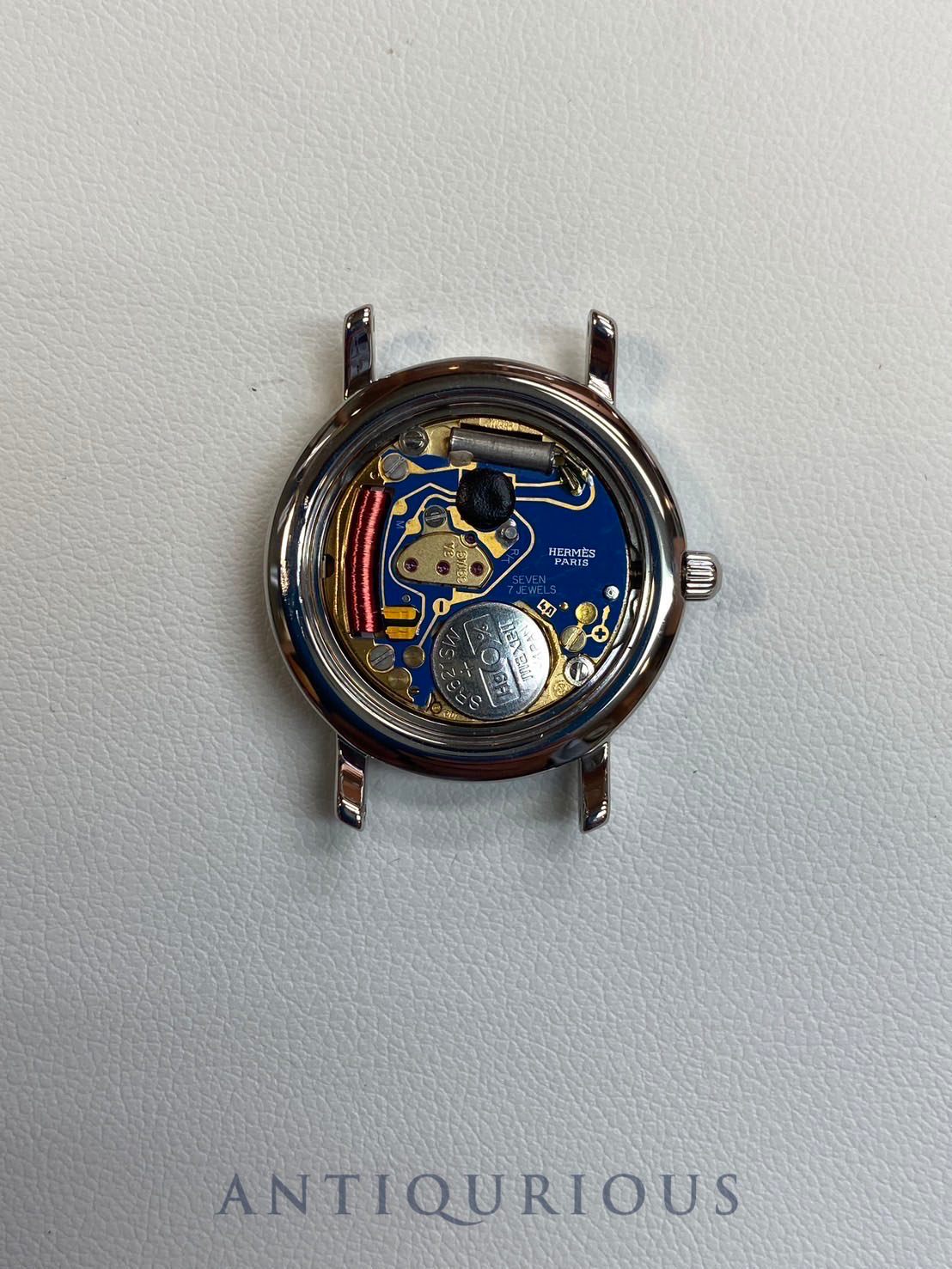 Hermes Clipper CL4.210 Quartz SS SS White Arabic Dial 24.0mm Box Warranty (2003) Overhauled