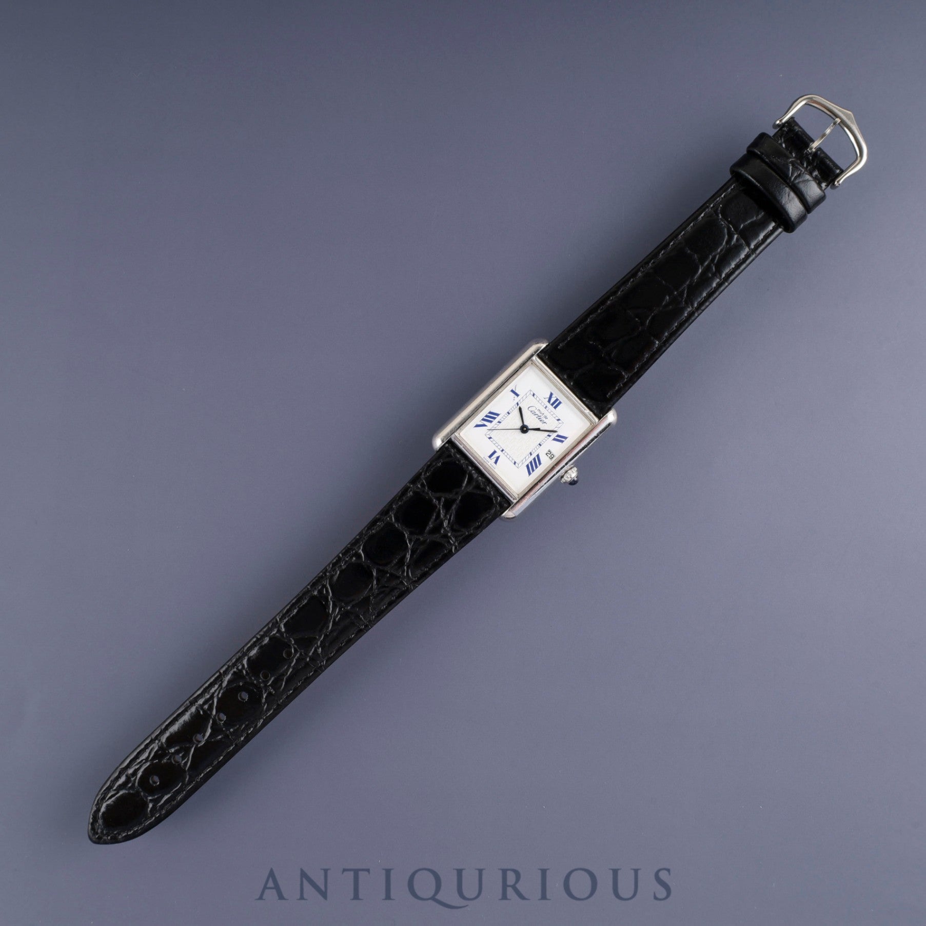 カルティエ マストタンク GM(XL) W1014154 / 2414 クォーツ Cal.87 SV925 革 純正尾錠(SS)ホワイト飛びローマン文字盤 オーバーホール済み