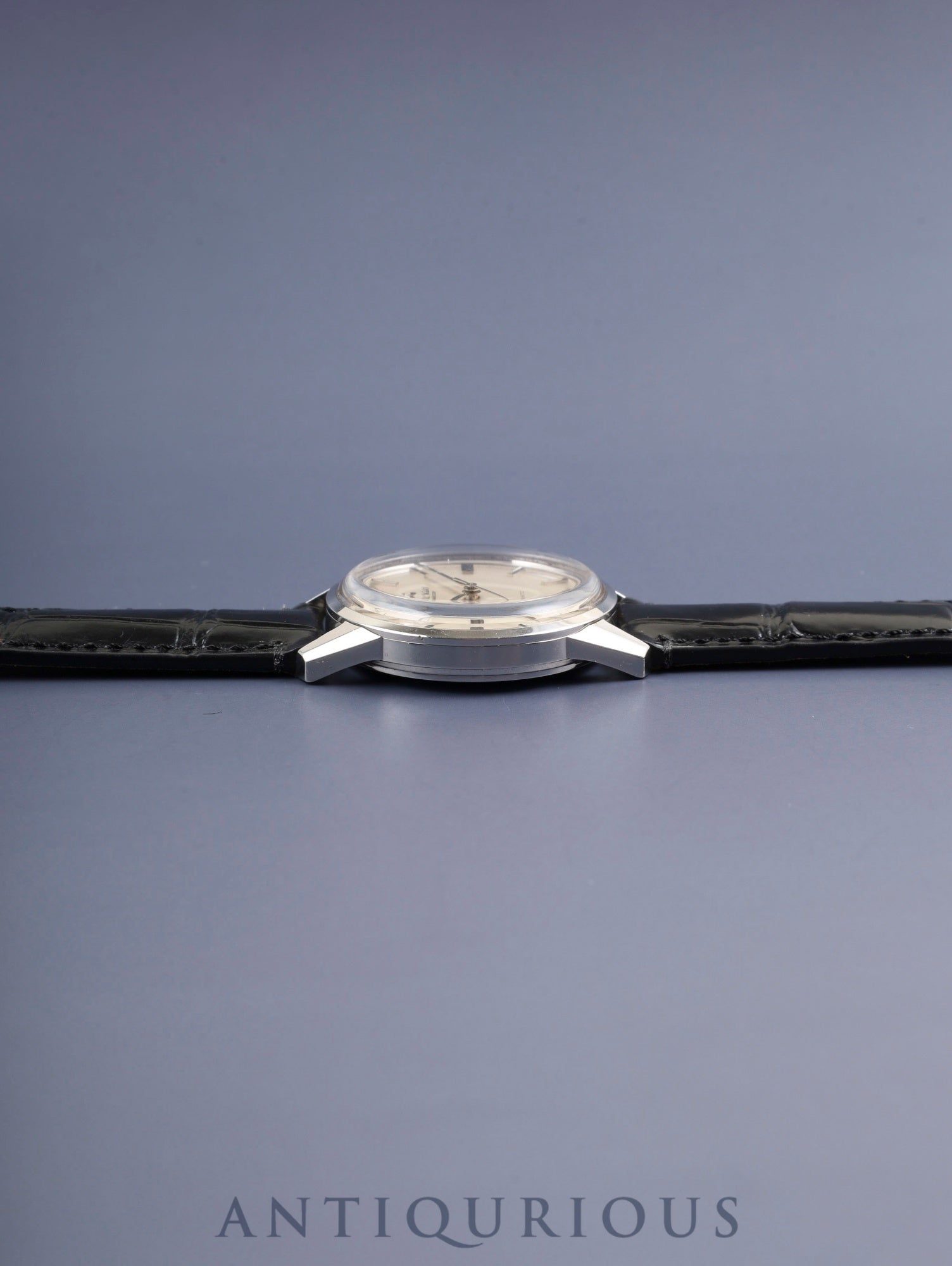 IWC Old Inter Round Automatic Caliber C.854B Stainless Steel Movement with Leather Strap, Aftermarket Buckle (SS), Silver Dial, Overhauled