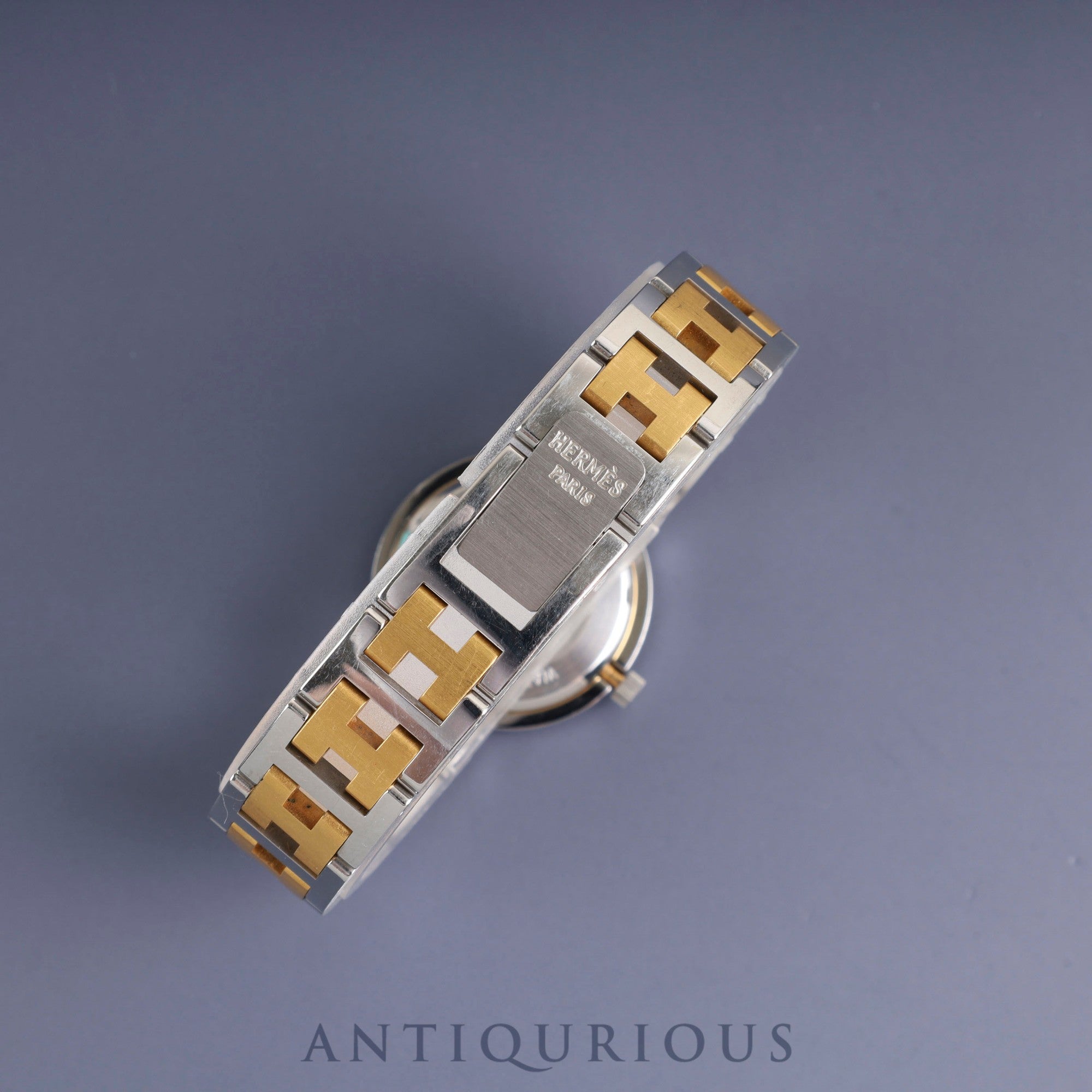 Hermes Clipper 51.03 Quartz SS/GP SS/GP White Dial Box Warranty (1993) Tag Overhauled