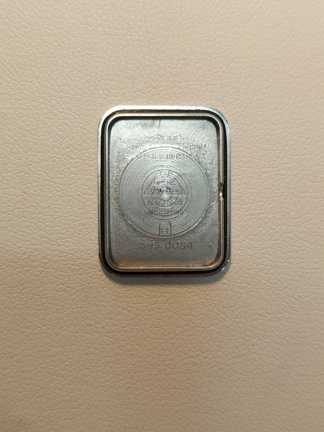 Omega De Ville 595.0084 Quartz Cal.976.001 GP Leather Third-party buckle Gold stripe dial Box Warranty Overhauled