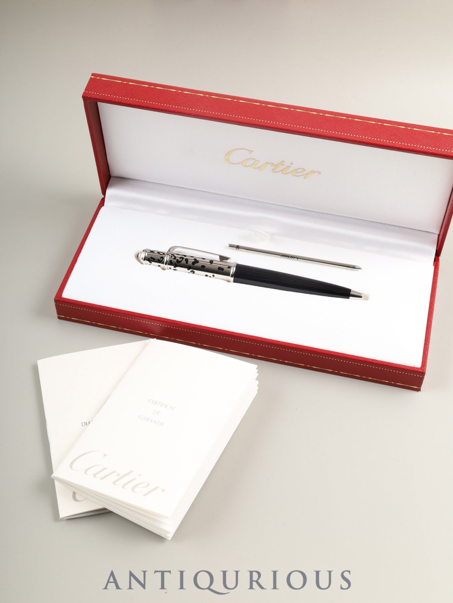 Cartier Panthère Ballpoint Pen ST180075 Stainless Steel with Box, Warranty Card and Booklet