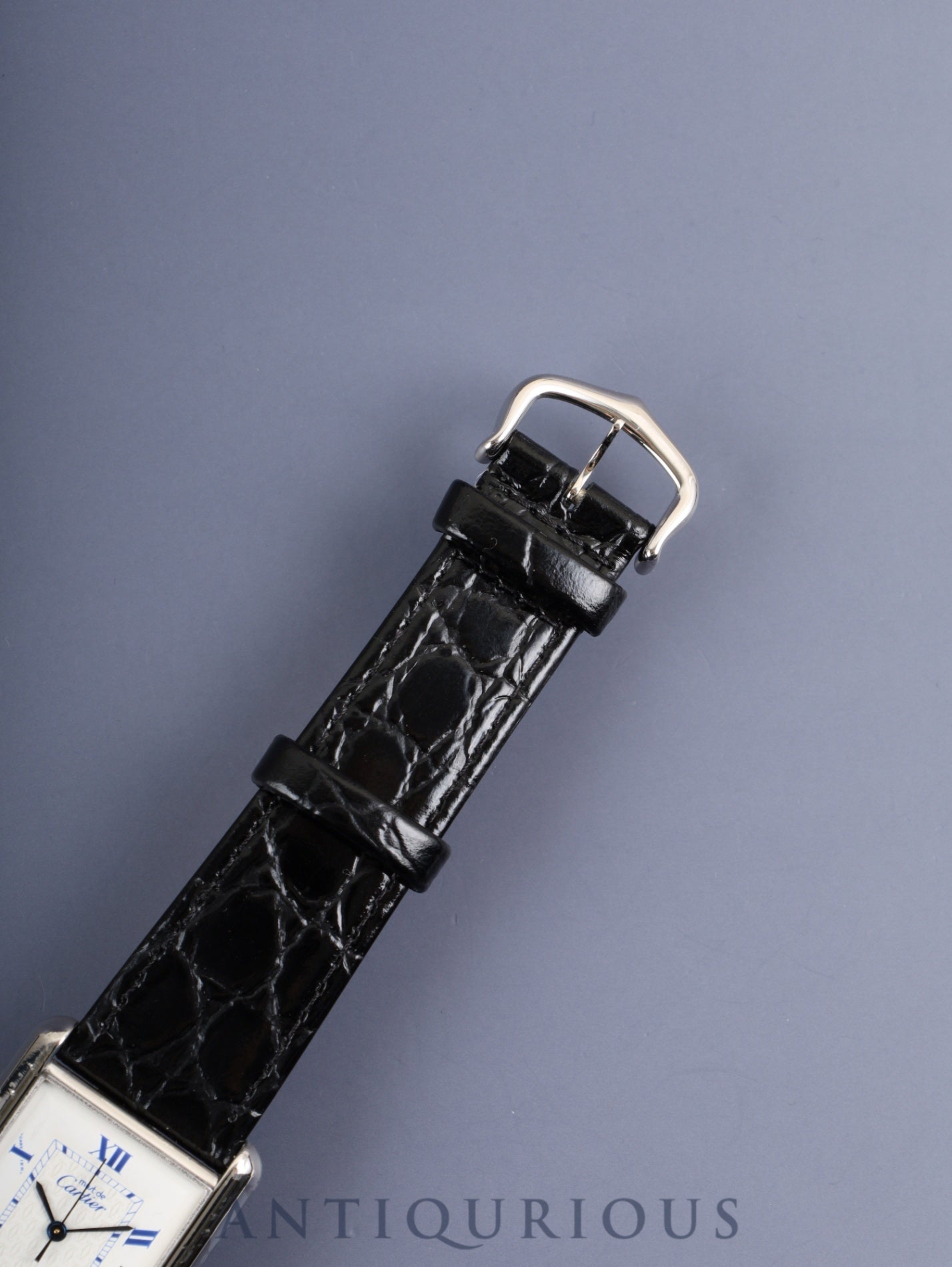 Cartier Must Tank GM (XL) W1014154 / 2414 Quartz Caliber 687 SV925 Leather Strap with Genuine Stainless Steel Buckle White Roman Dial (SWISS MADE) Circa 1990-2004 Overhauled