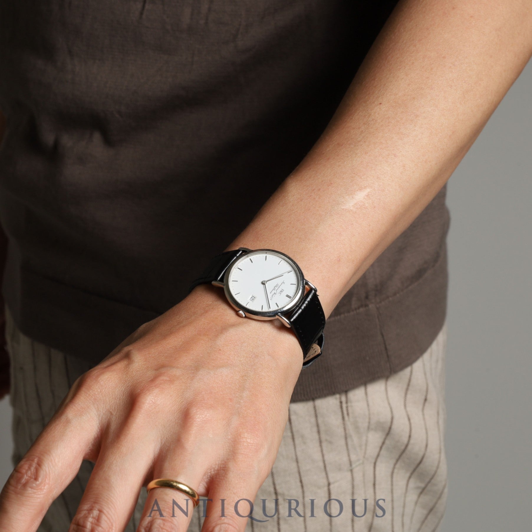 IWC Portofino IW333105 Quartz Cal.IW2210 SS Leather Genuine Buckle White Dial Overhauled IWC