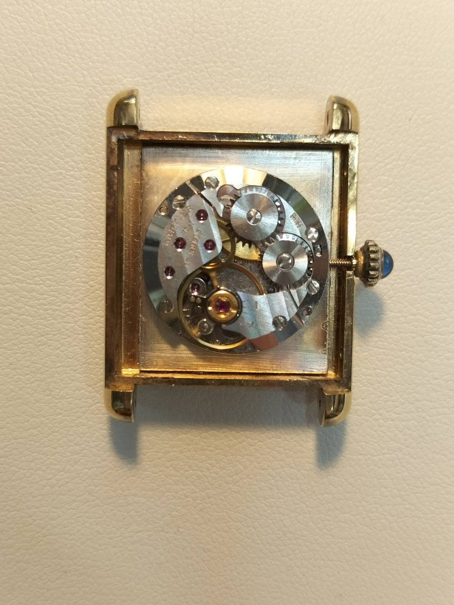 カルティエ マストタンク LM 手巻き Cal.78-1 SV925 革 純正尾錠(GP)ラピスラズリ文字盤 1976年頃~1981年頃 オーバーホール済み