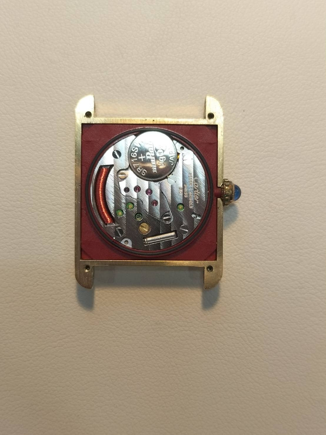 カルティエ マストタンク LM 590005 クォーツ Cal.90 SV925 革 純正尾錠(GP) サイドトリニティ文字盤 オーバーホール済み