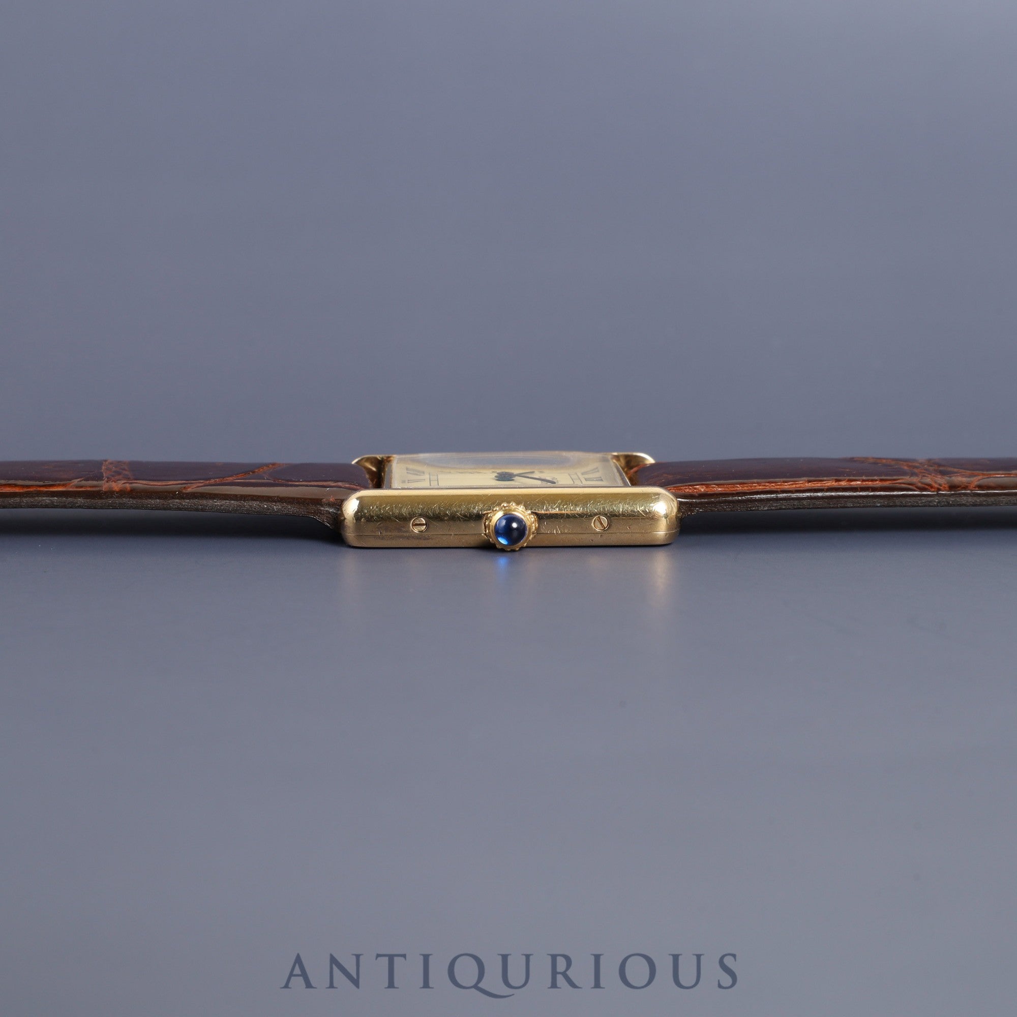 カルティエ マストタンク LM W1002754/1615 クォーツ Cal.90 SV925 革 純正尾錠(GP) アイボリーローマン文字盤 オーバーホール済み 新品仕上げ済み