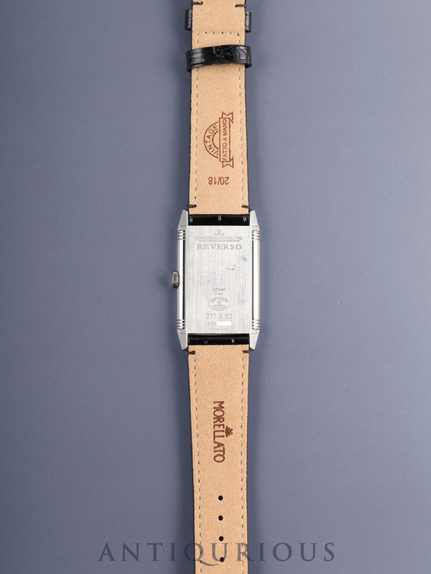 ジャガー・ルクルト グランド レベルソ ウルトラ スリム Q2788520/277.8.62 手巻き Cal.822 SS 革 純正ピンバックル(SS)シルバーアラビア文字盤 箱 保証書(2014年) 冊子 オーバーホール済み